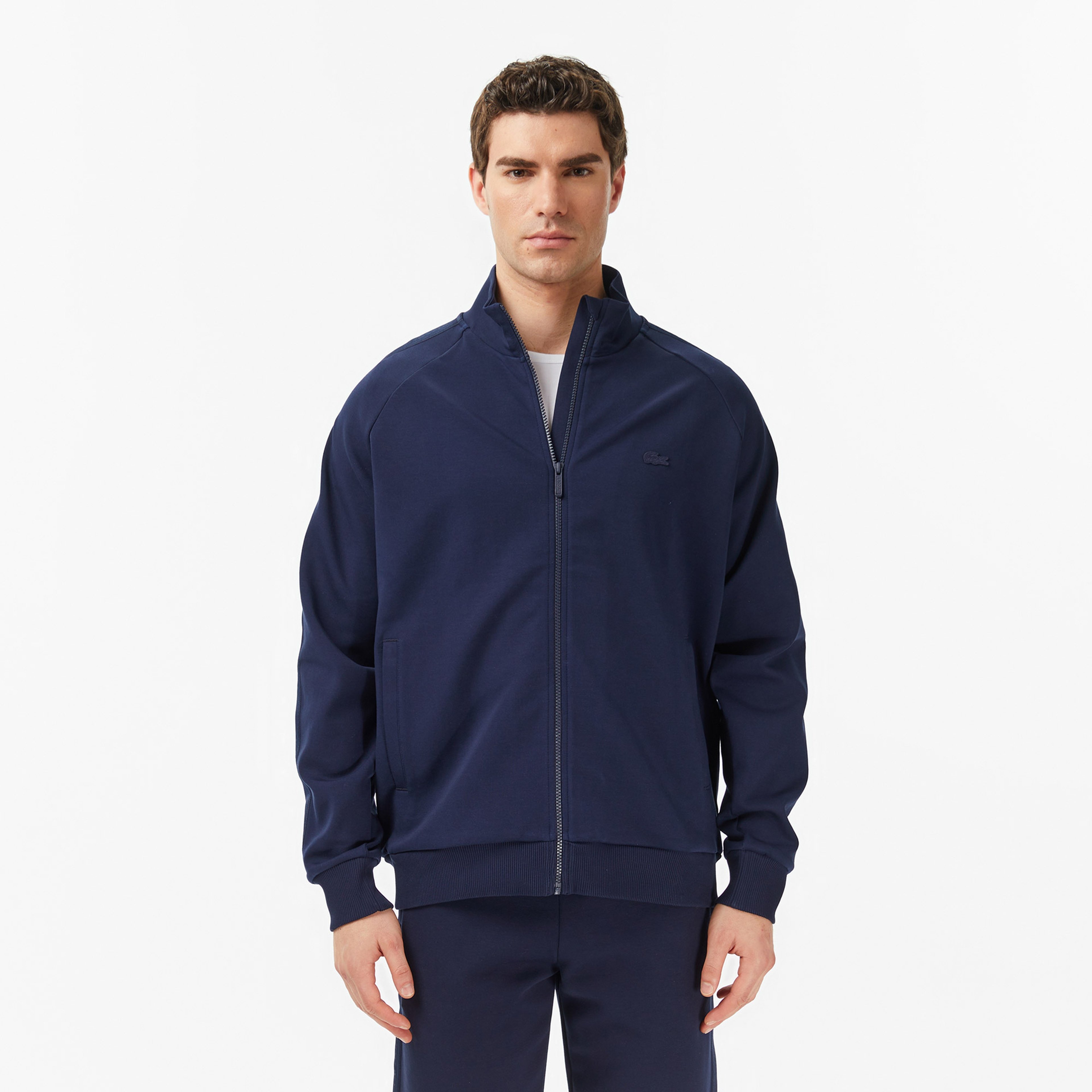 Erkek Classic Fit Dik Yaka Lacivert Sweatshirt