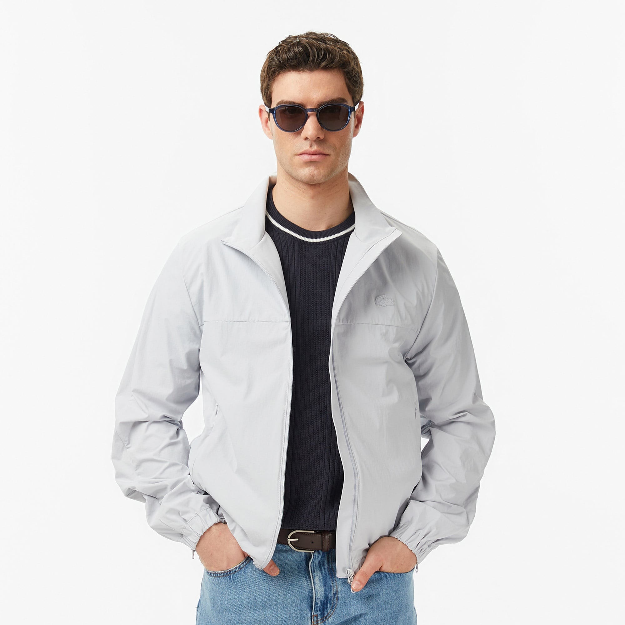 Erkek Regular Fit Dik Yaka Gri Mont