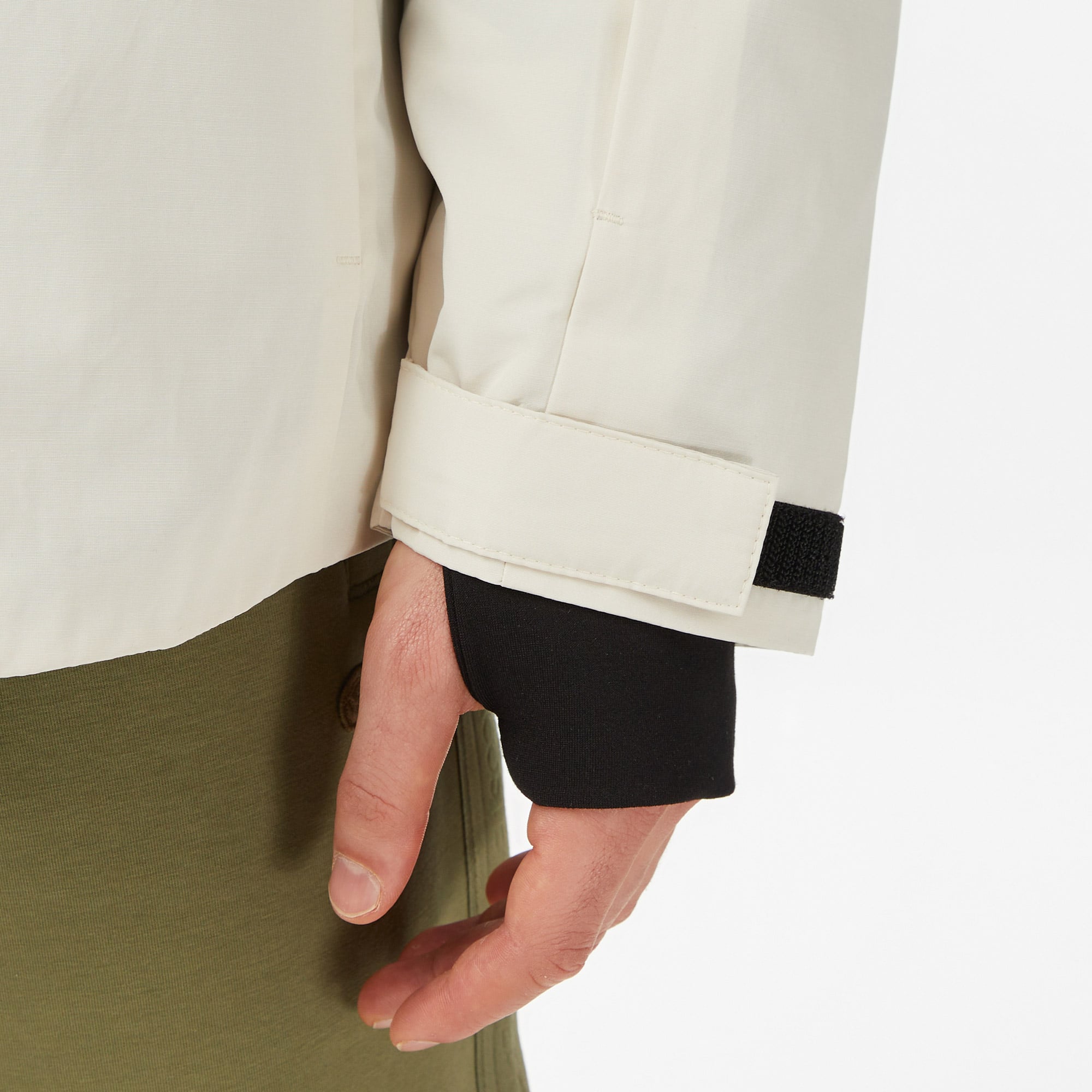 Lacoste Erkek Relaxed Fit Kapüşonlu Renk Bloklu Krem Mont görsel 8