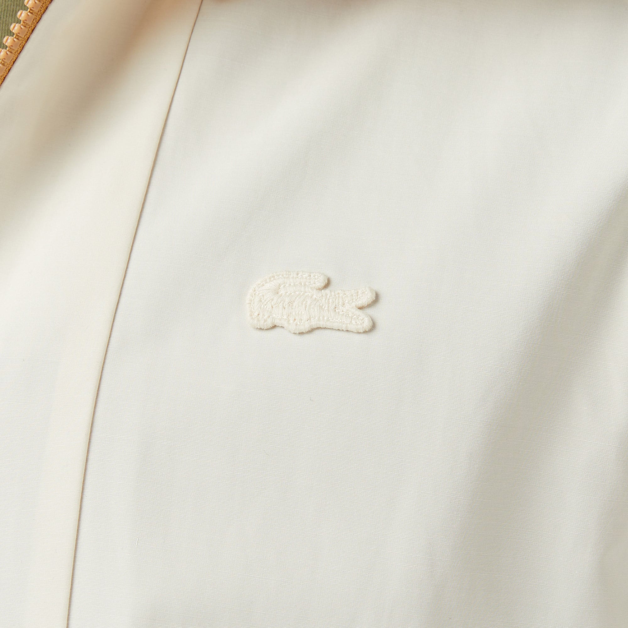 Lacoste Erkek Relaxed Fit Kapüşonlu Renk Bloklu Krem Mont görsel 7