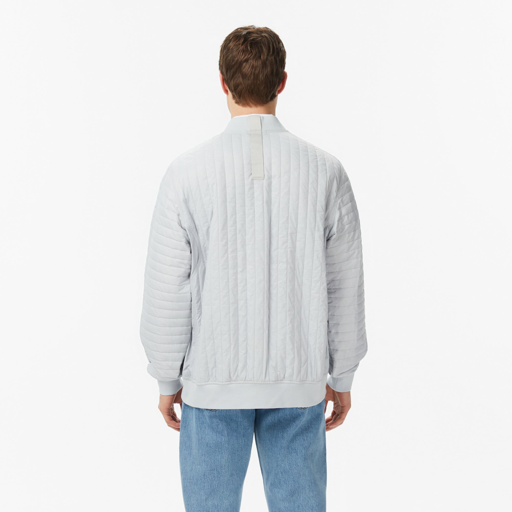 Erkek Relaxed Fit Fermuarlı Gri Bomber Ceket