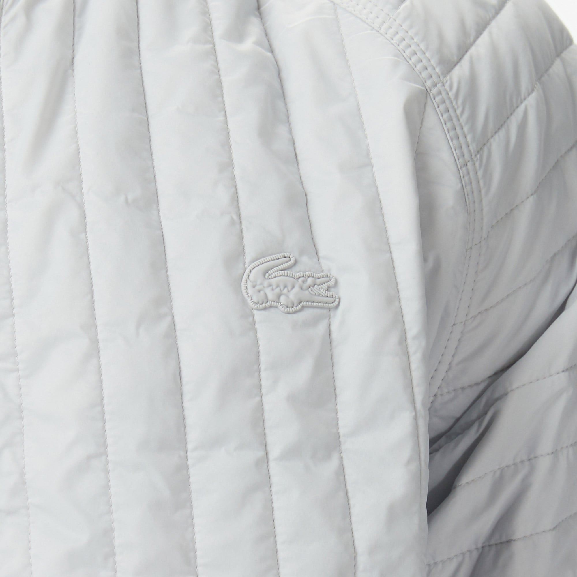 Lacoste Erkek Relaxed Fit Fermuarlı Gri Bomber Ceket görsel 7