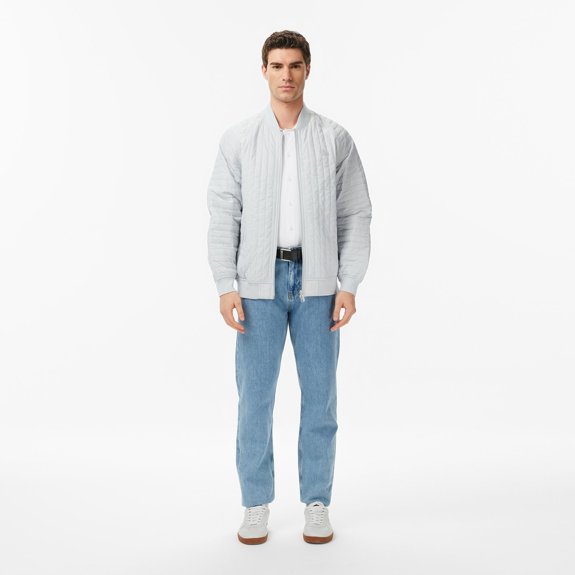 Lacoste Erkek Relaxed Fit Fermuarlı Gri Bomber Ceket görsel 6