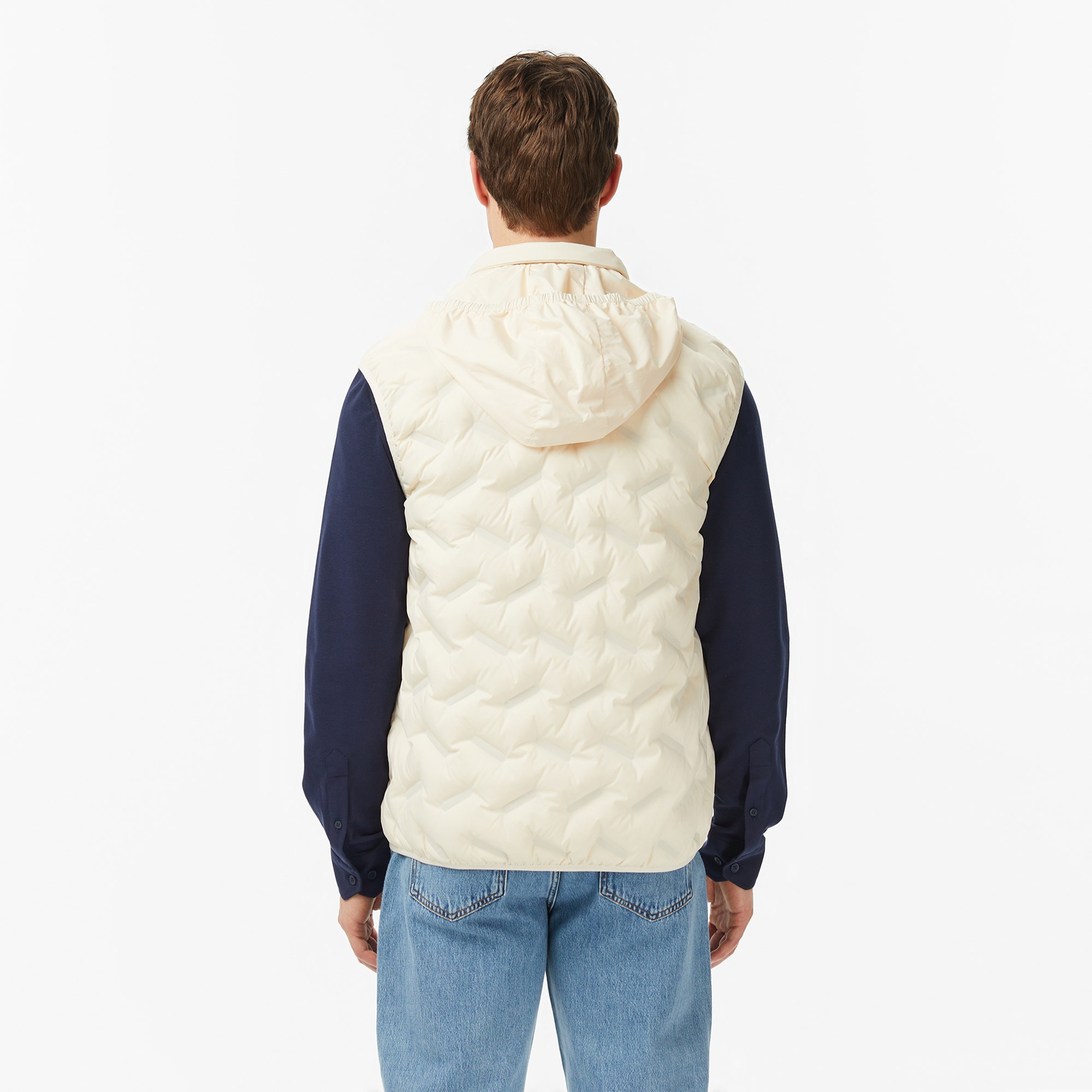 Erkek Regular Fit Dik Yaka Kapitone Bej Yelek