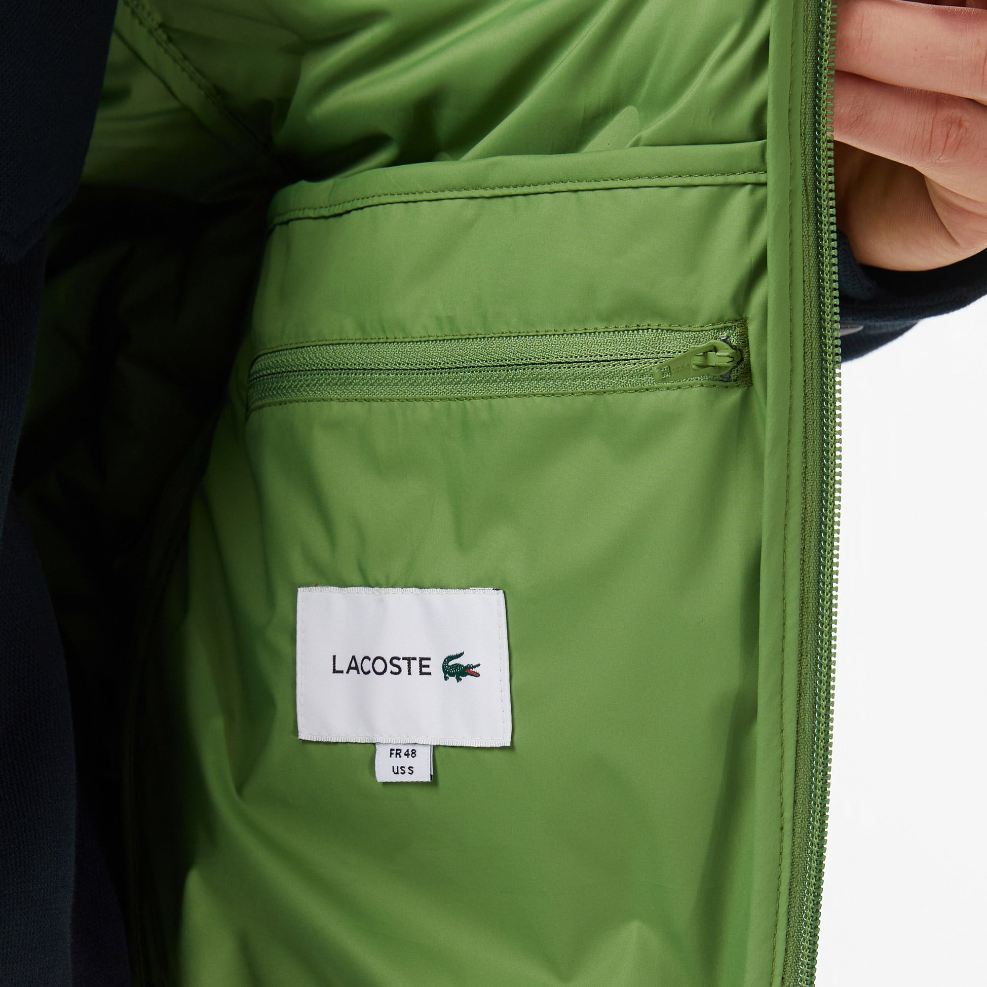 Lacoste Erkek Regular Fit Dik Yaka Kapitone Yeşil Yelek görsel 8