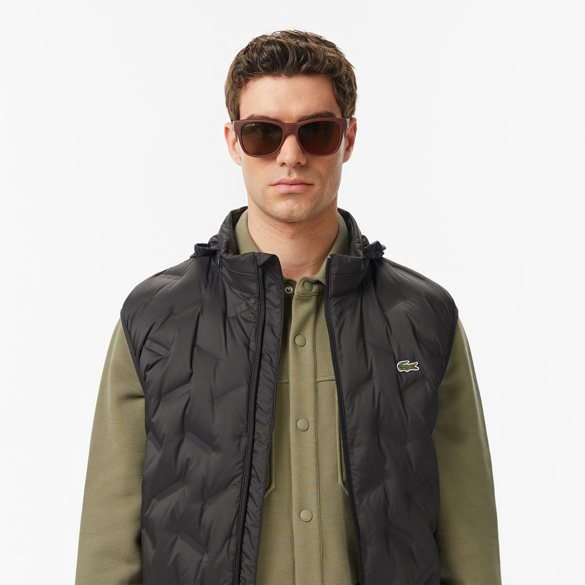 Erkek Regular Fit Dik Yaka Kapitone Siyah Yelek