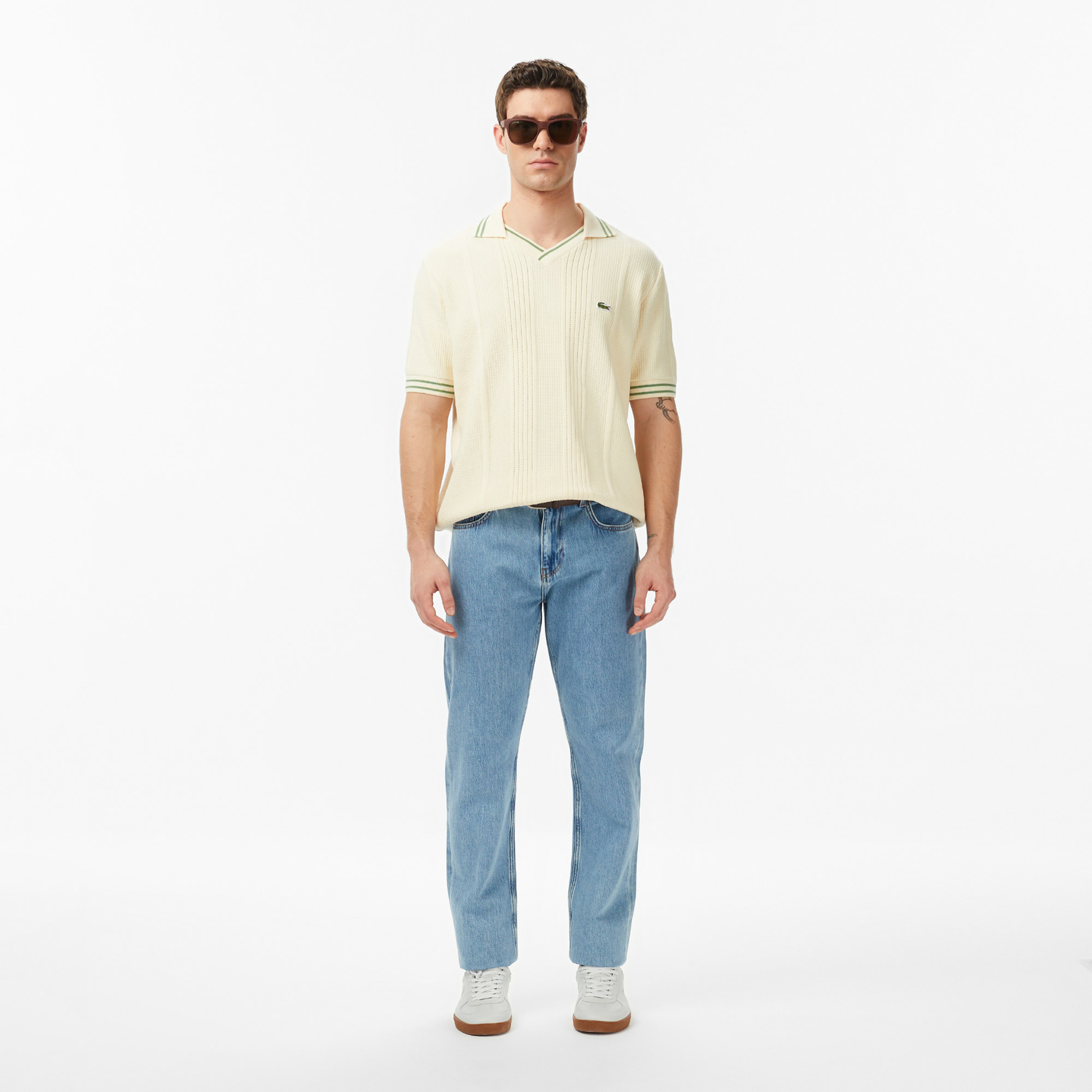 Erkek Classic Fit Kısa Kollu Polo Yaka Bej Triko Erkek Classic Fit Kısa Kollu Polo Yaka Bej Triko