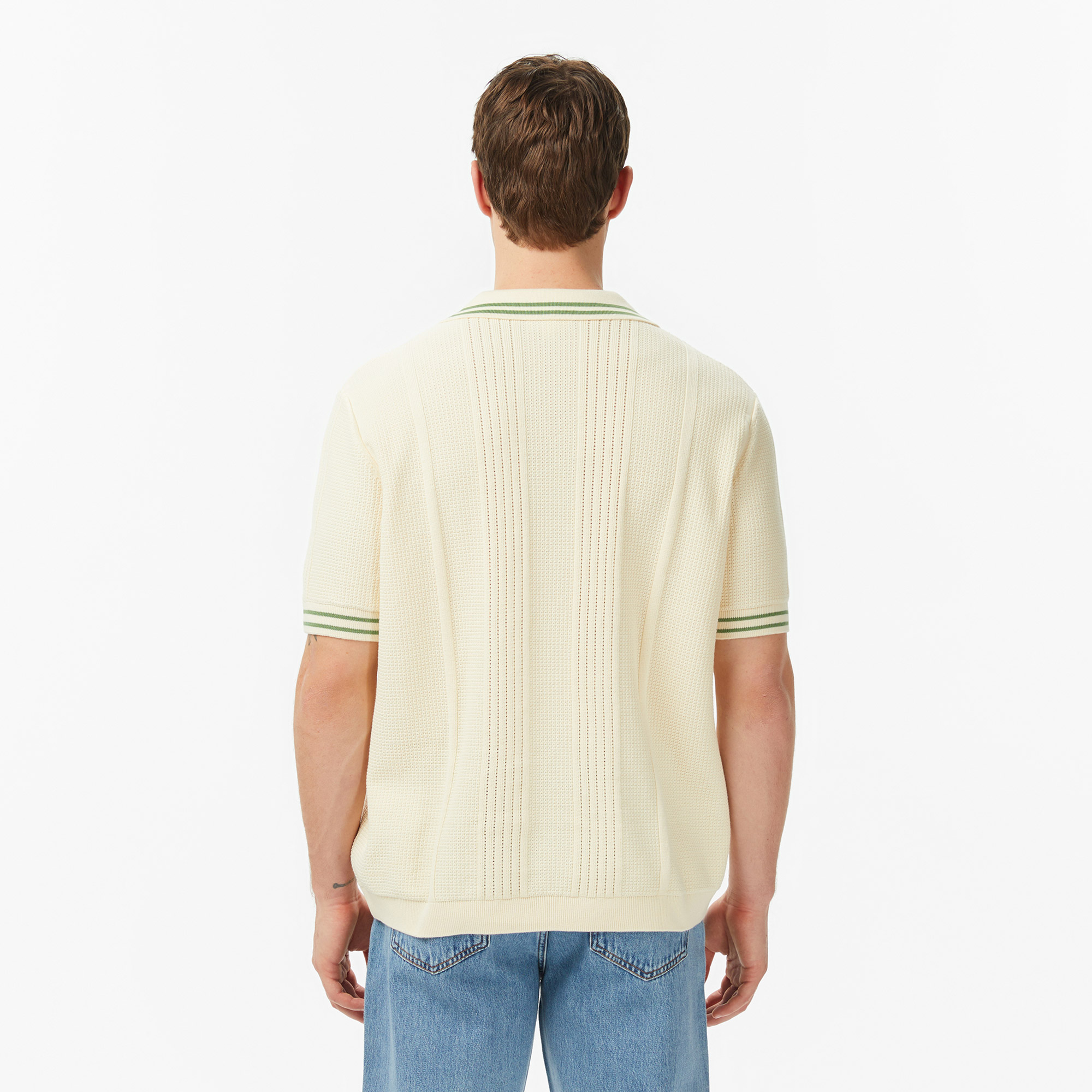 Lacoste Erkek Classic Fit Kısa Kollu Polo Yaka Bej Triko görsel 5