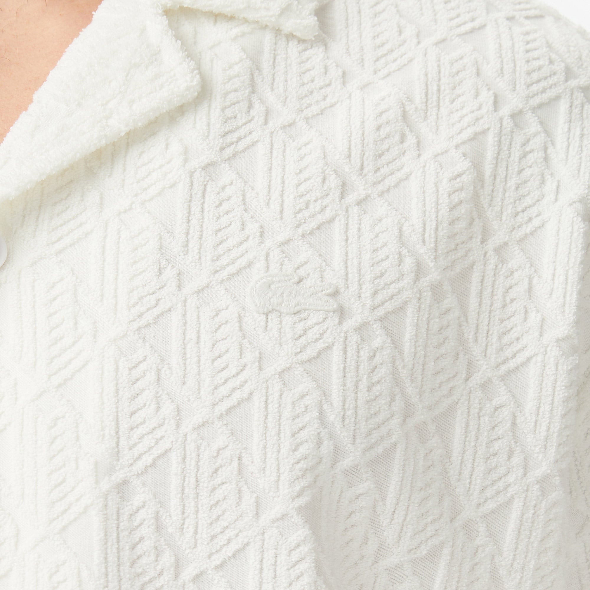 Erkek Relaxed Fit Kısa Kollu Krem Gömlek