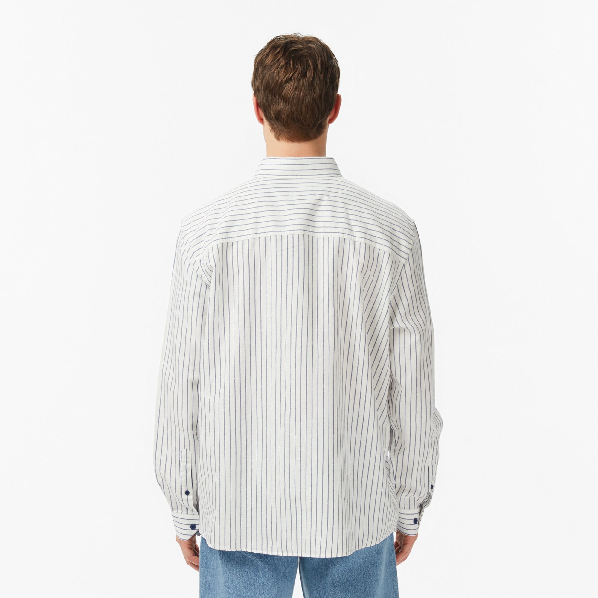 Erkek Regular Fit Düğmeli Yaka Krem Gömlek