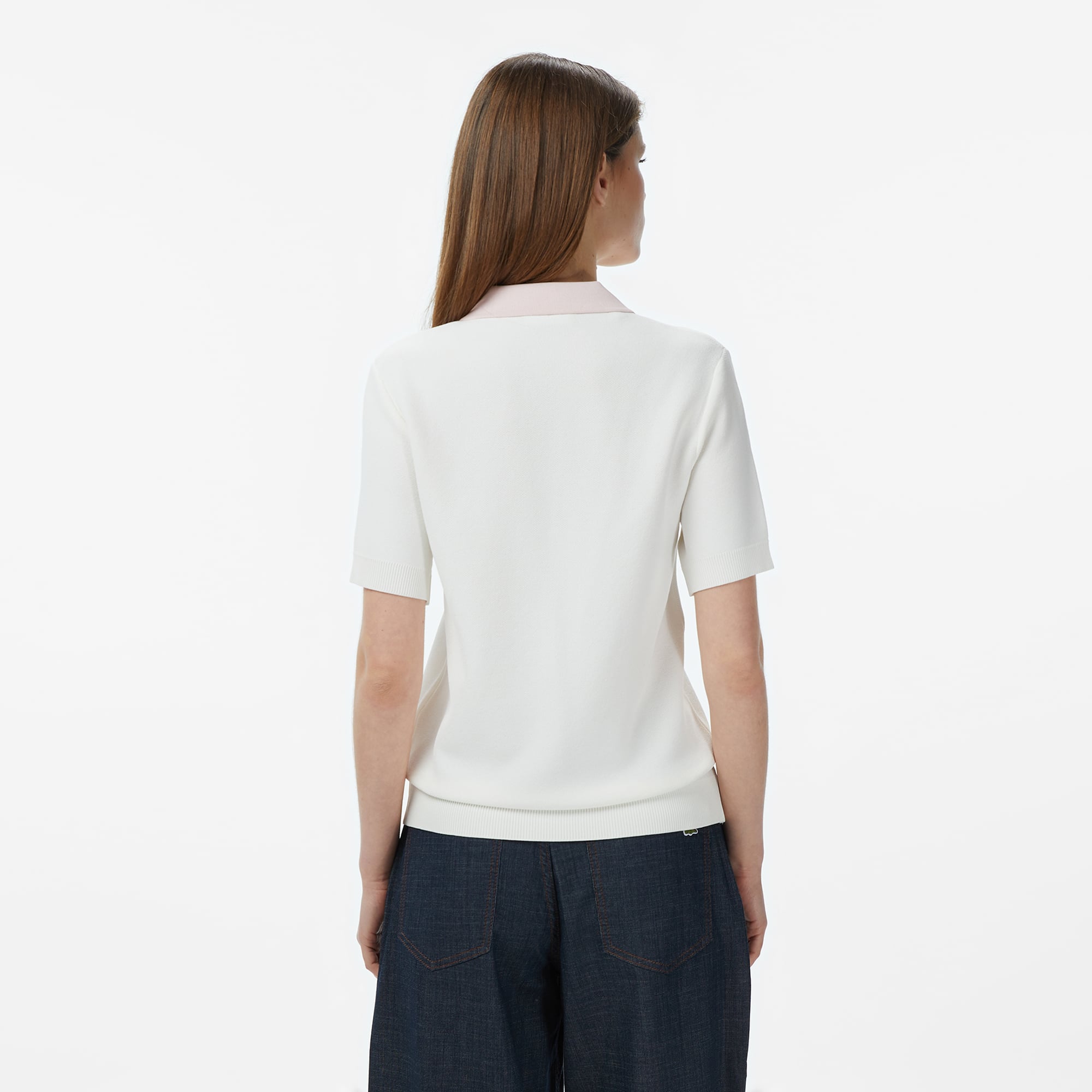 Lacoste Kadın Regular Fit Kısa Kollu Polo Yaka Krem Triko görsel 2
