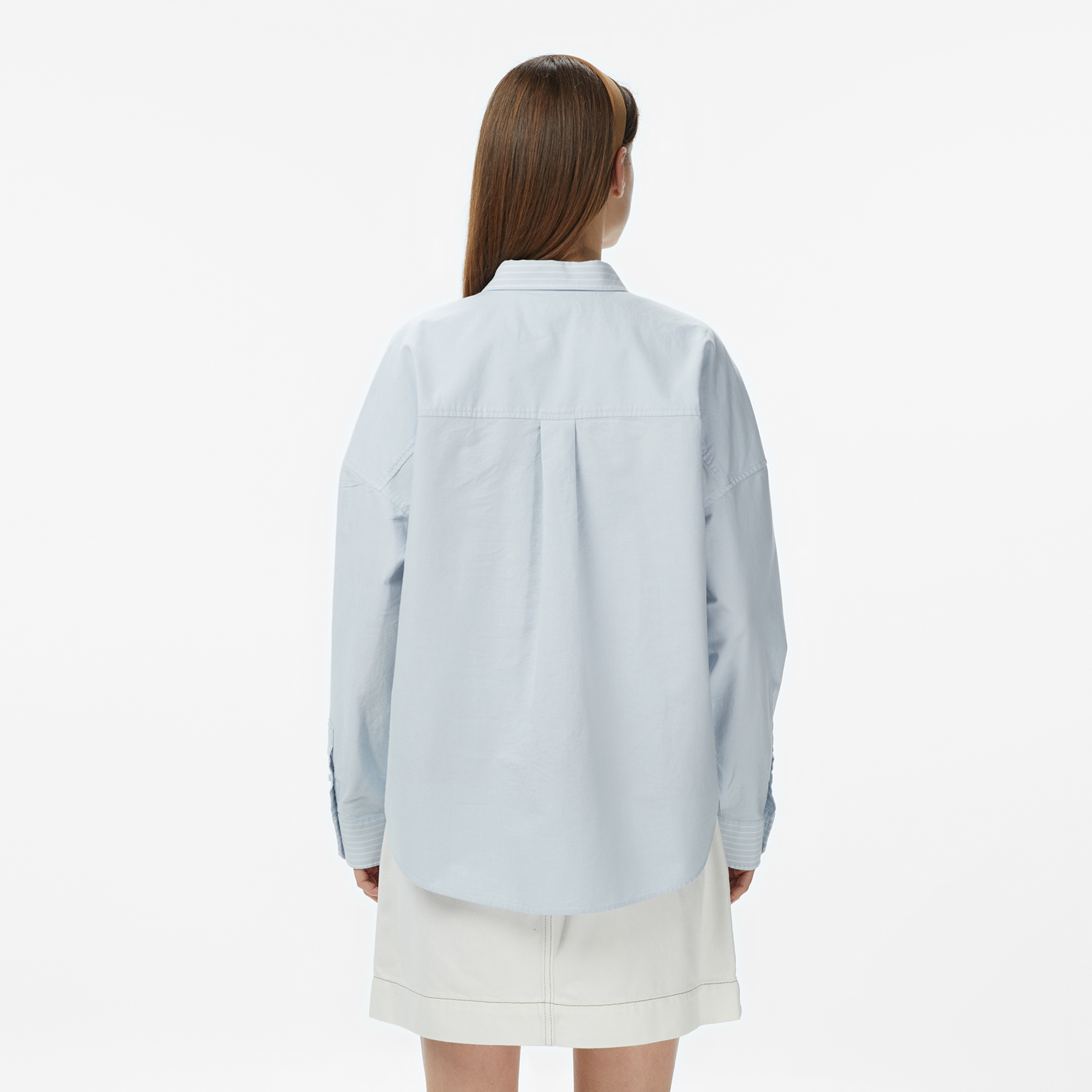 Kadın Relaxed Fit Mavi Gömlek