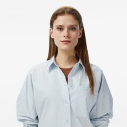 Kadın Relaxed Fit Mavi Gömlek Mavi