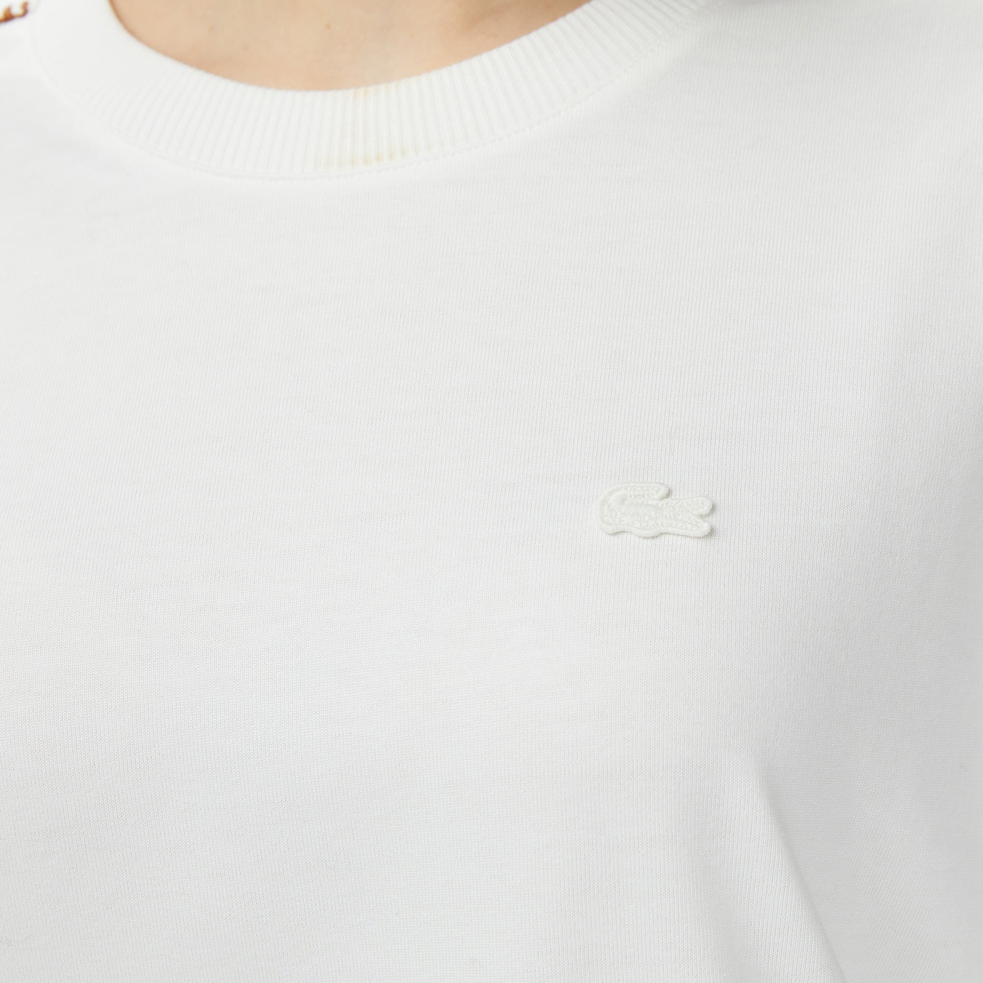 Kadın Loose Fit Bisiklet Yaka Krem T-Shirt