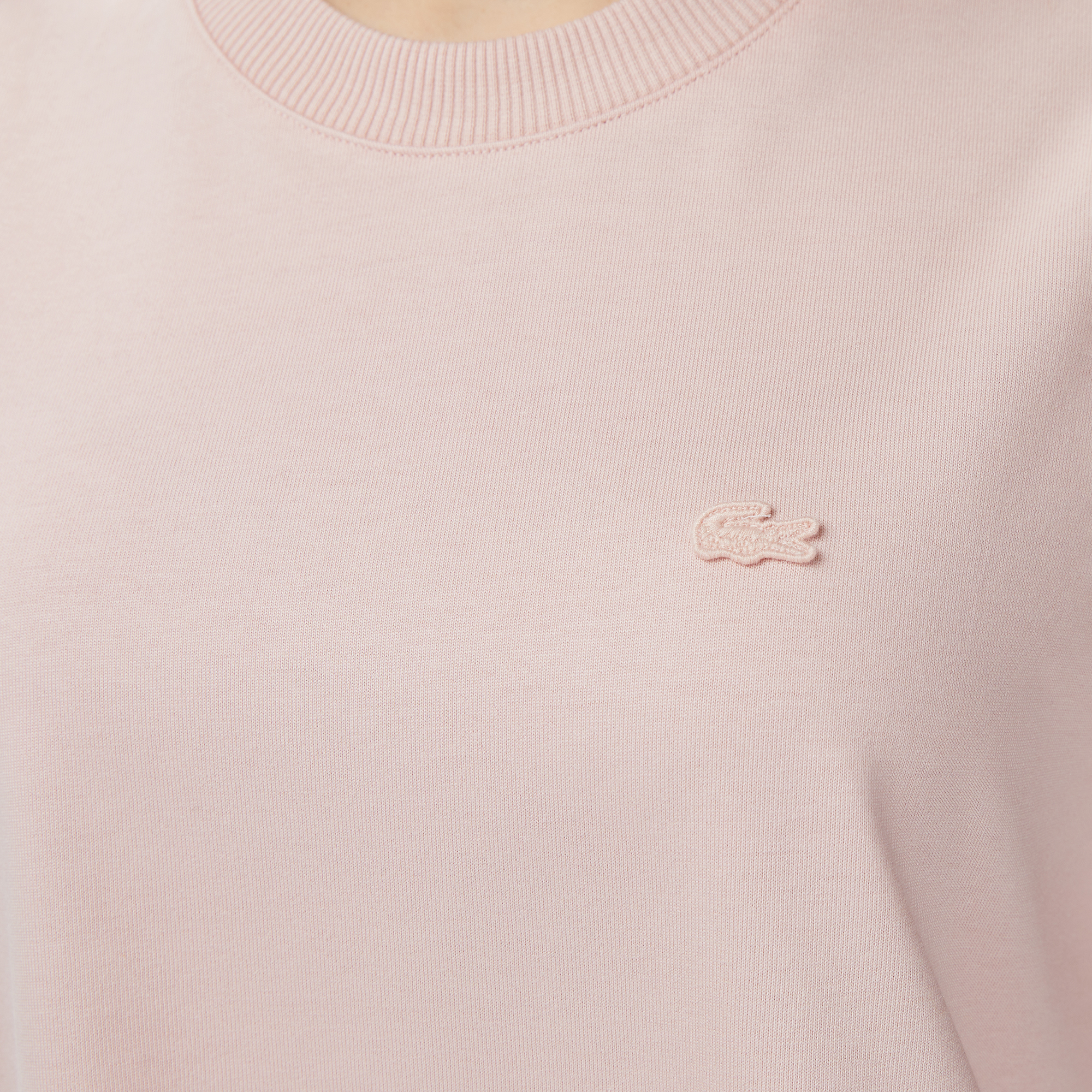 Lacoste Kadın Loose Fit Bisiklet Yaka Açık Pembe T-Shirt görsel 7