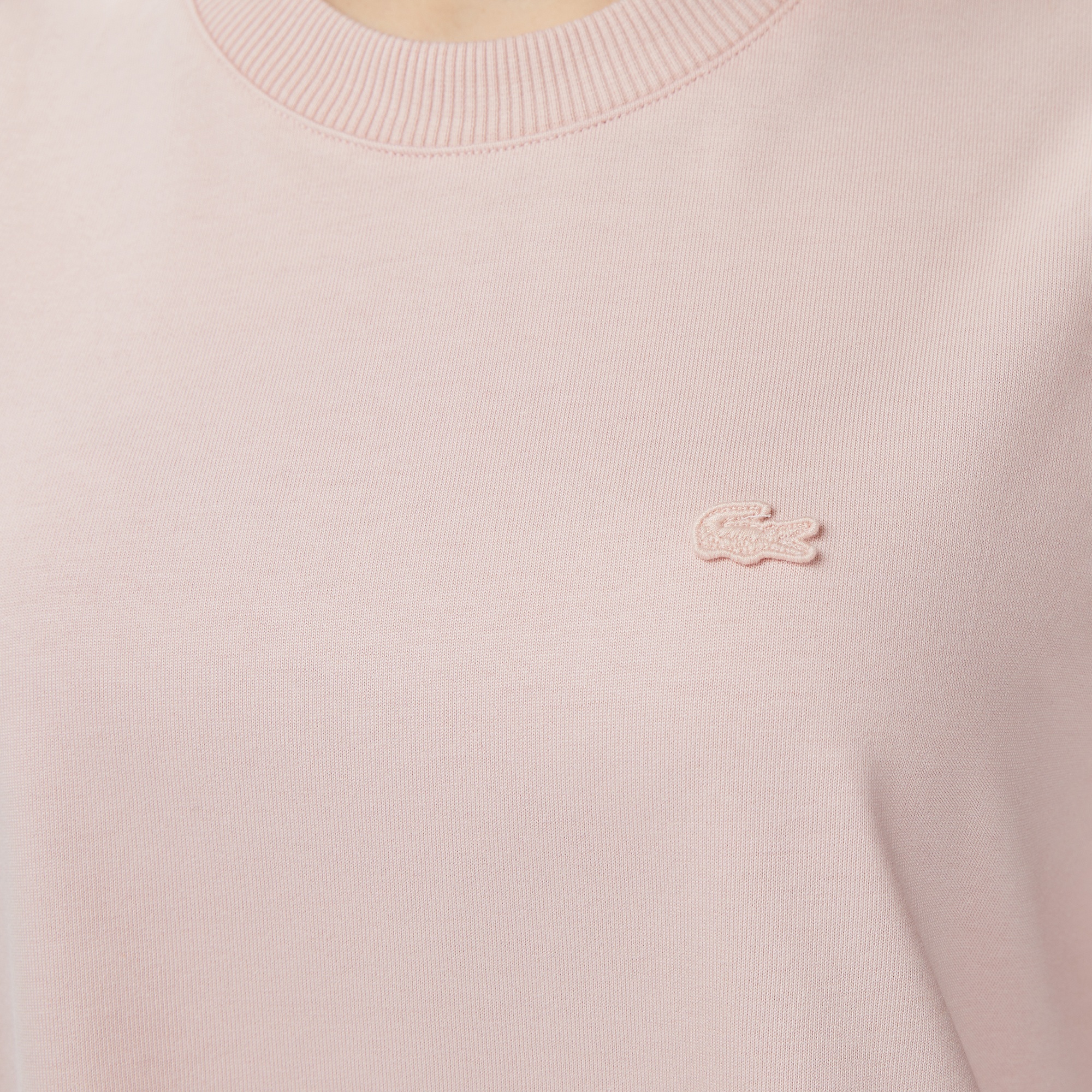 Kadın Loose Fit Bisiklet Yaka Açık Pembe T-Shirt