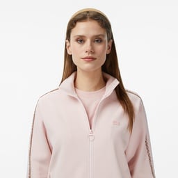 Kadın Regular Fit Dik Yaka Açık Pembe Sweatshirt Pembe