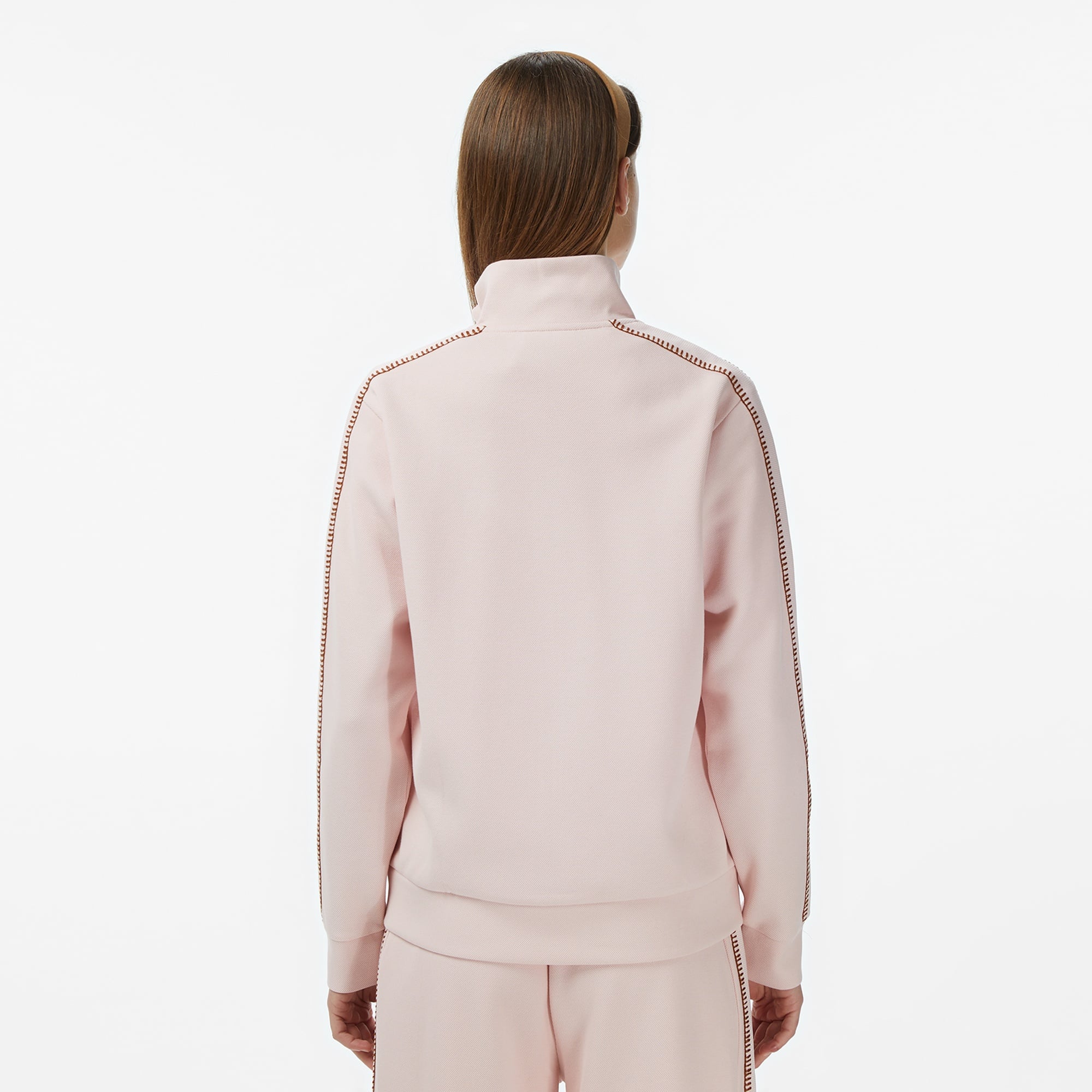 Kadın Regular Fit Dik Yaka Açık Pembe Sweatshirt