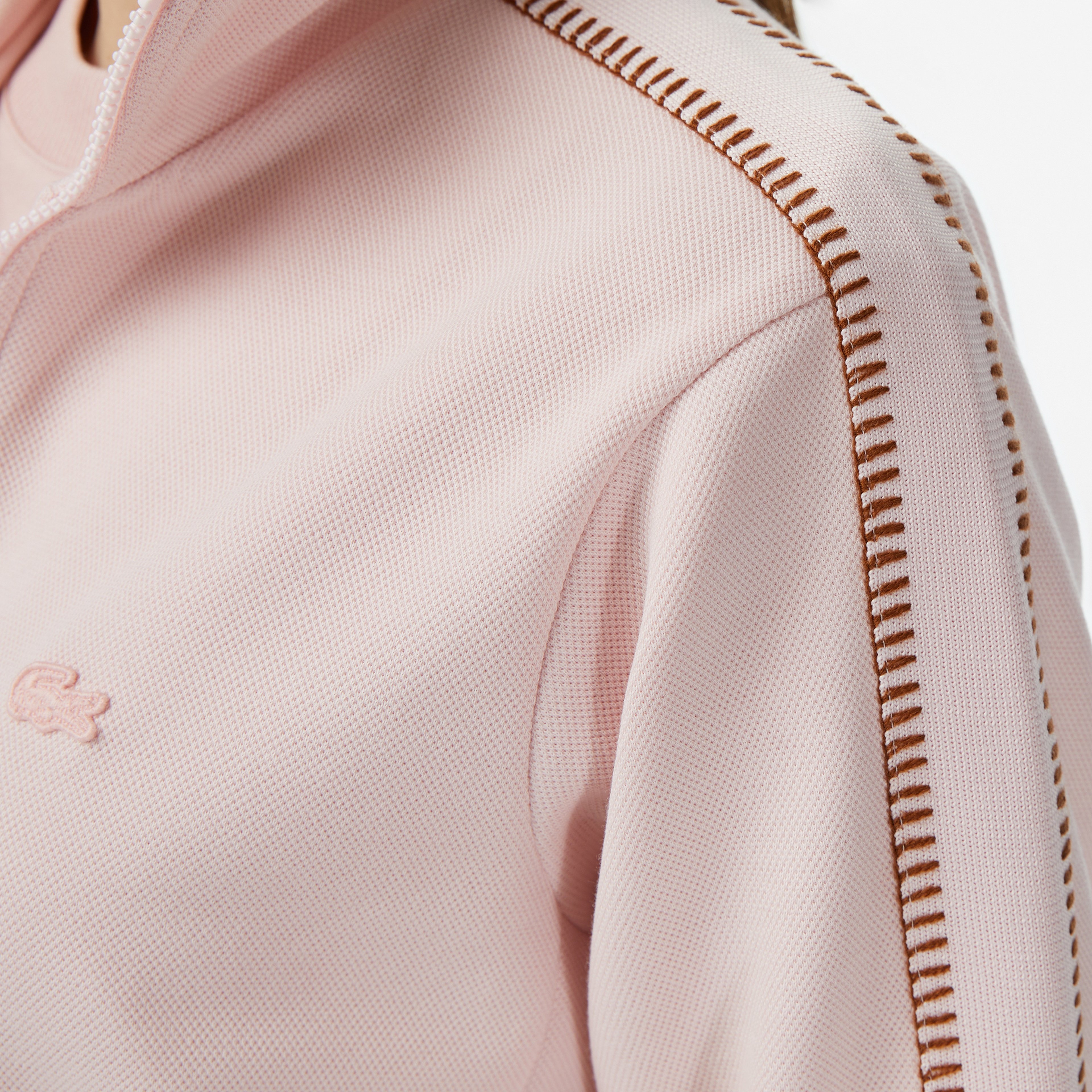 Kadın Regular Fit Dik Yaka Açık Pembe Sweatshirt