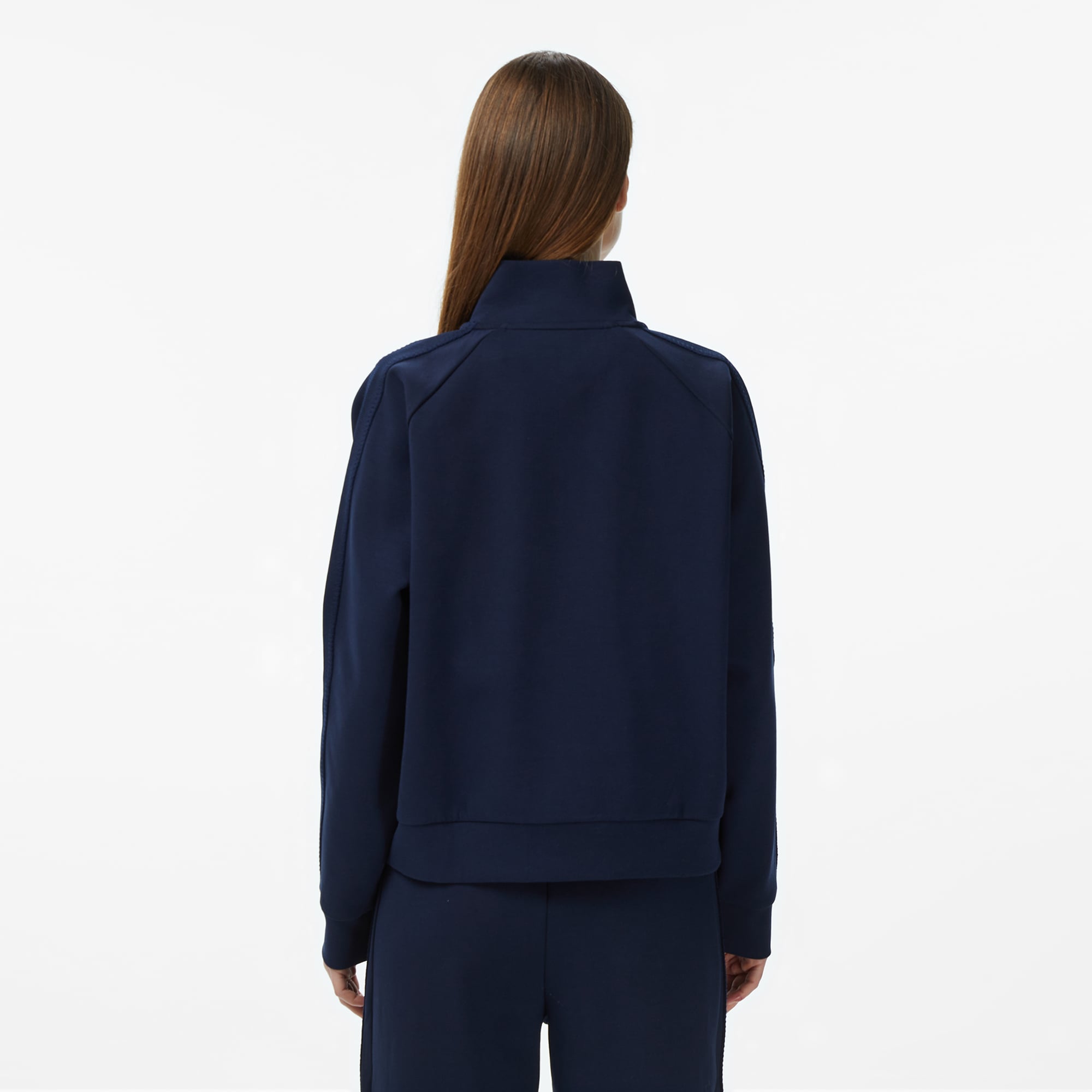 Lacoste Kadın Loose Fit Dik Yaka Lacivert Sweatshirt görsel 2