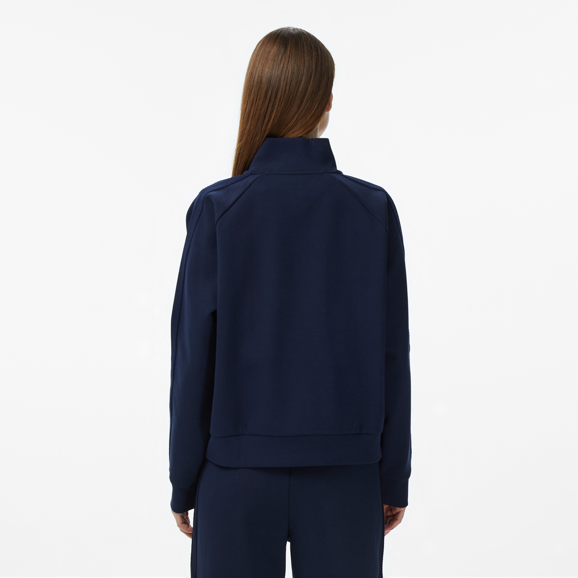 Kadın Loose Fit Dik Yaka Lacivert Sweatshirt