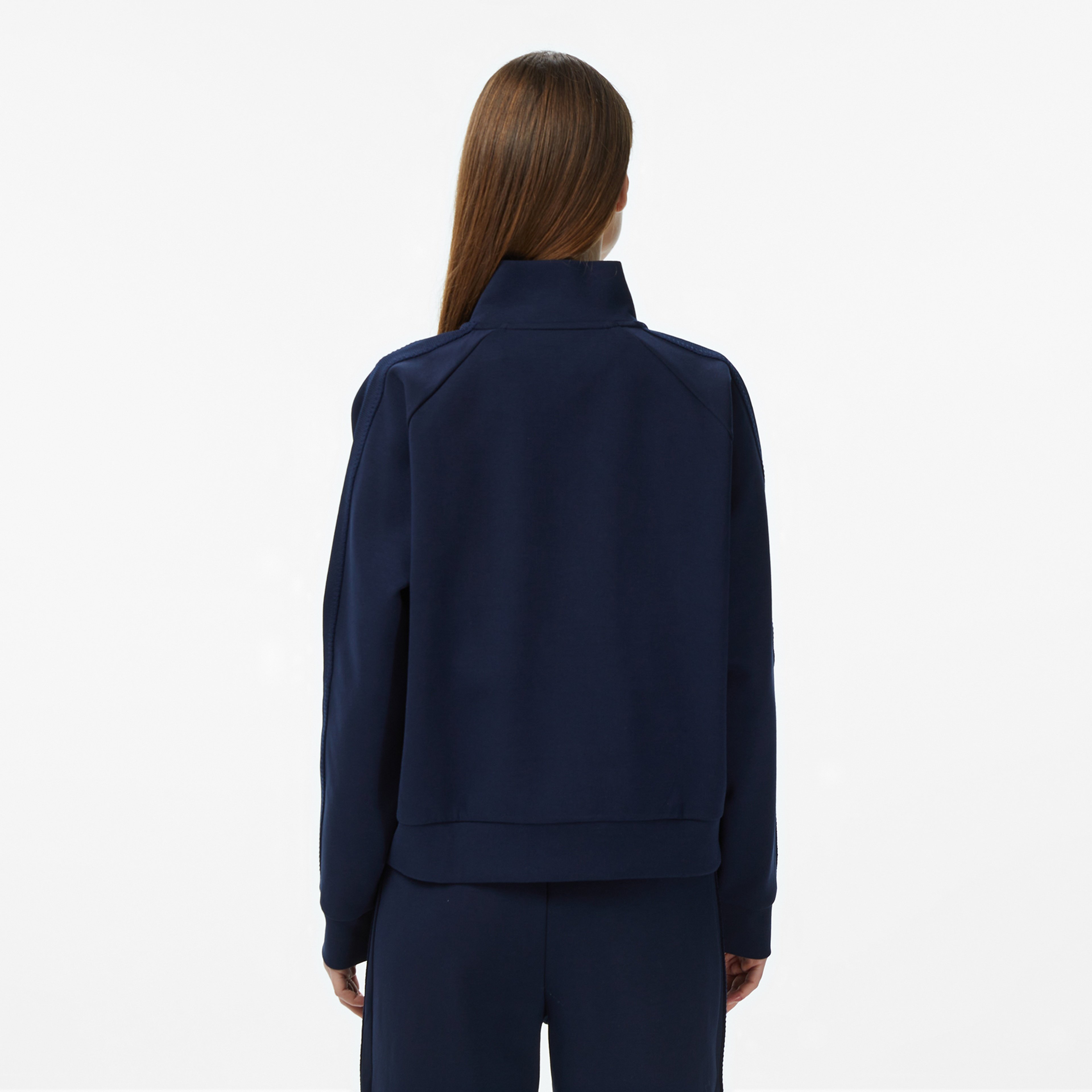 Kadın Loose Fit Dik Yaka Lacivert Sweatshirt