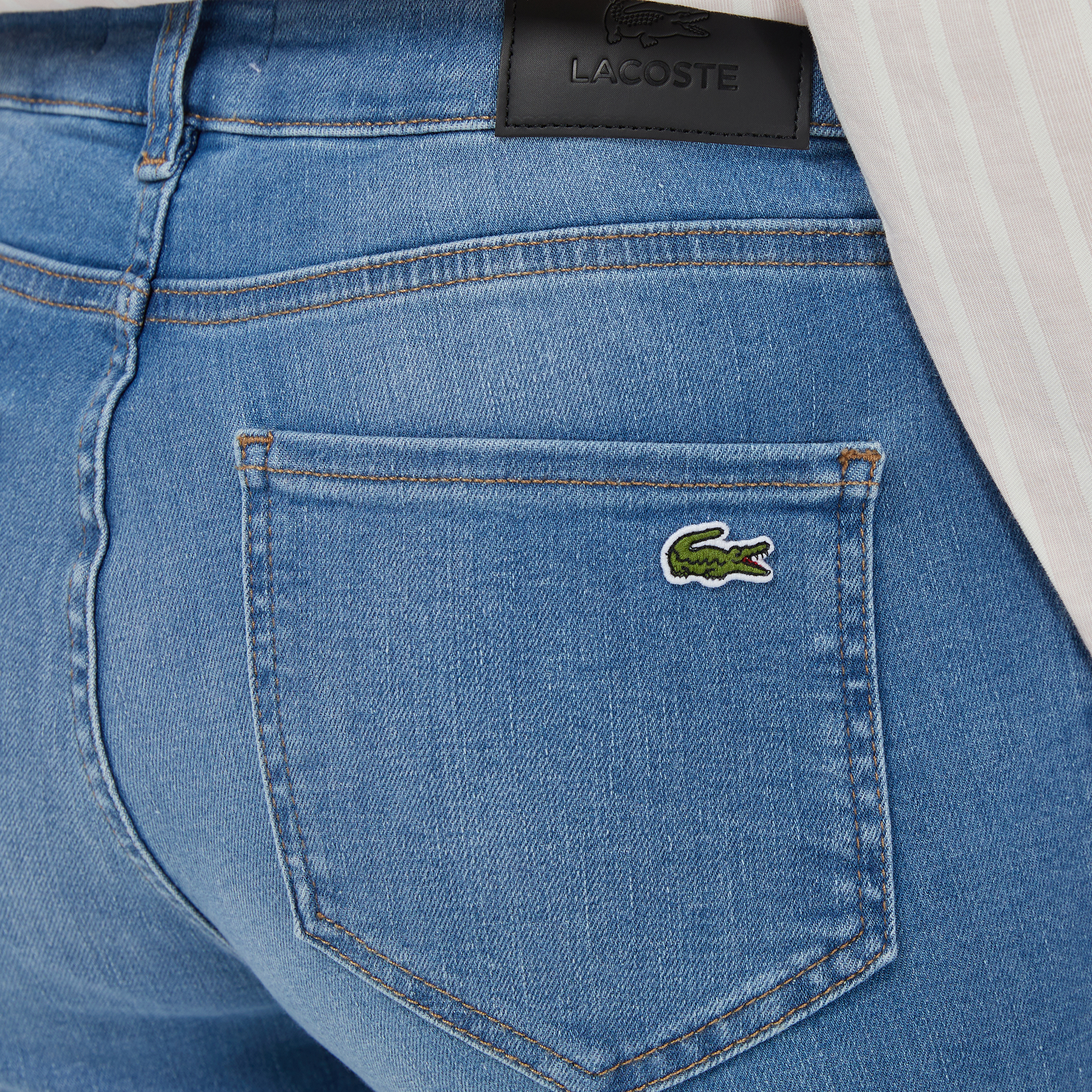 Lacoste Kadın Slim Fit Mavi Jean Pantolon görsel 8