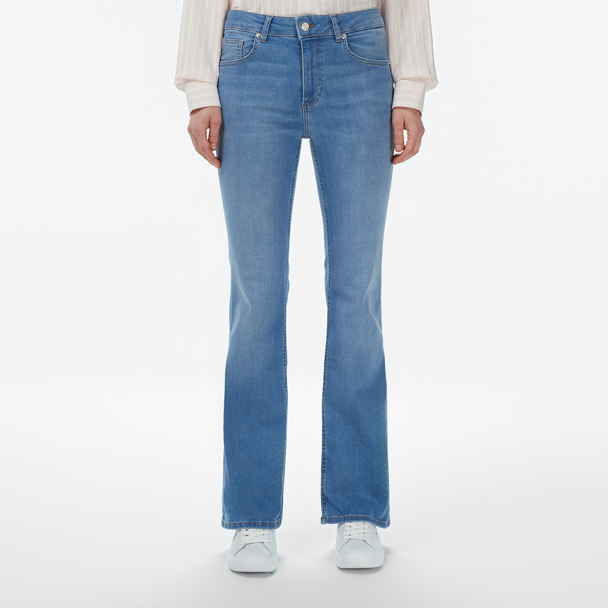 Lacoste Kadın Slim Fit Mavi Jean Pantolon görsel 6