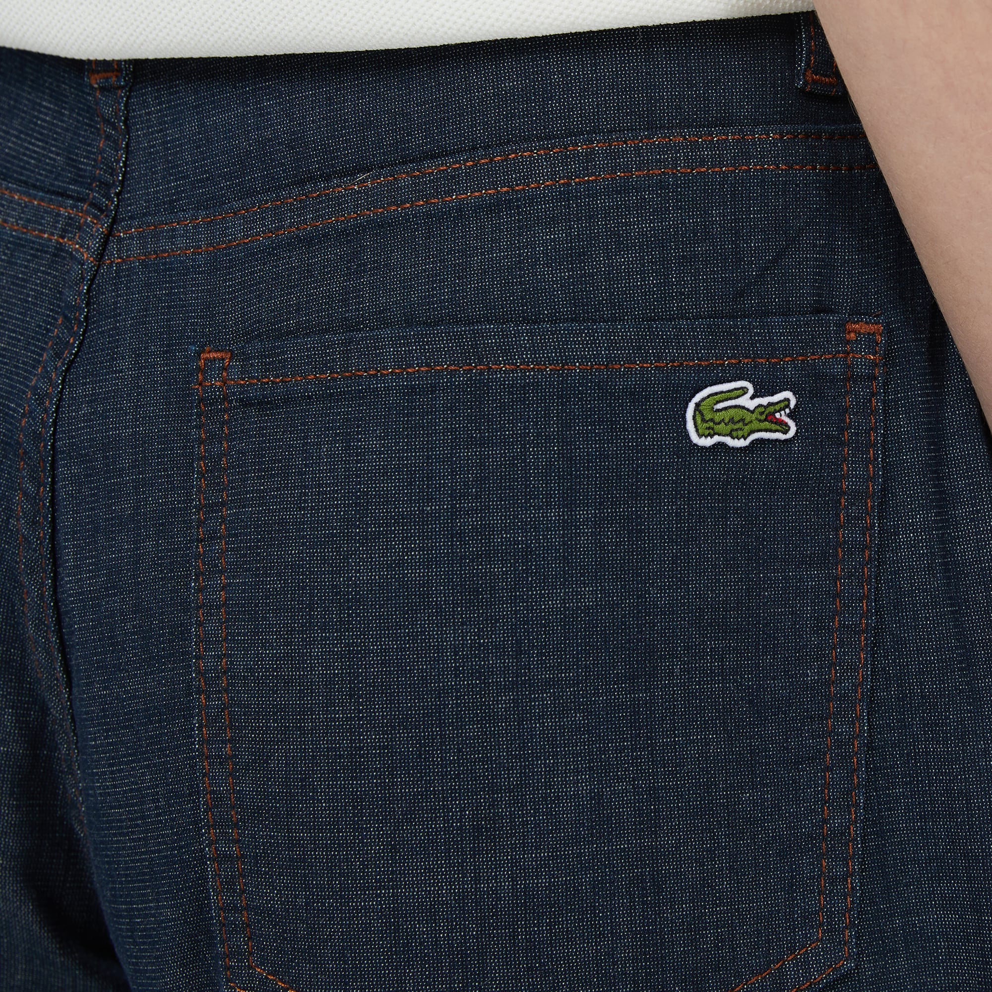 Lacoste Kadın Regular Fit Koyu Mavi Jean Pantolon görsel 8