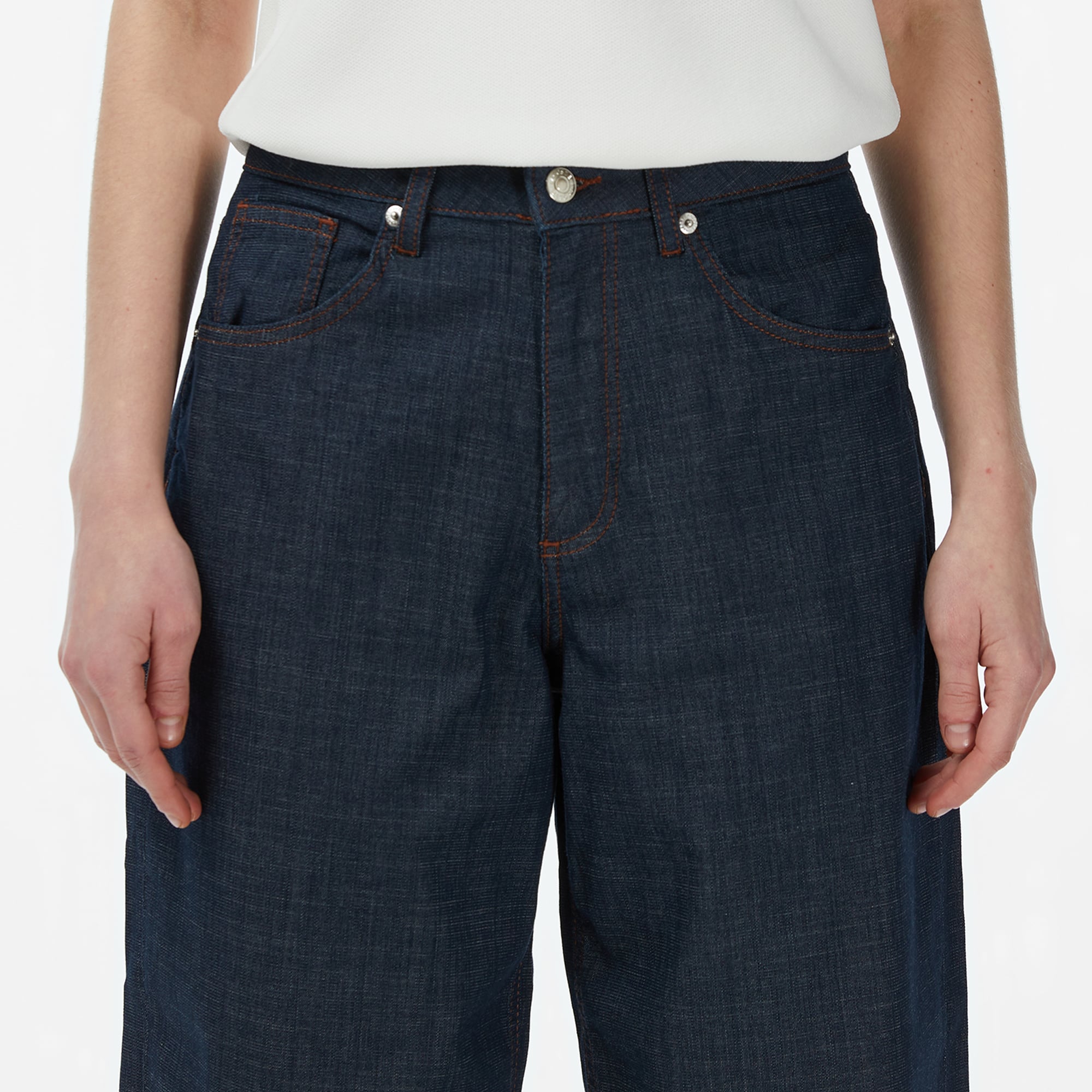 Lacoste Kadın Regular Fit Koyu Mavi Jean Pantolon görsel 7