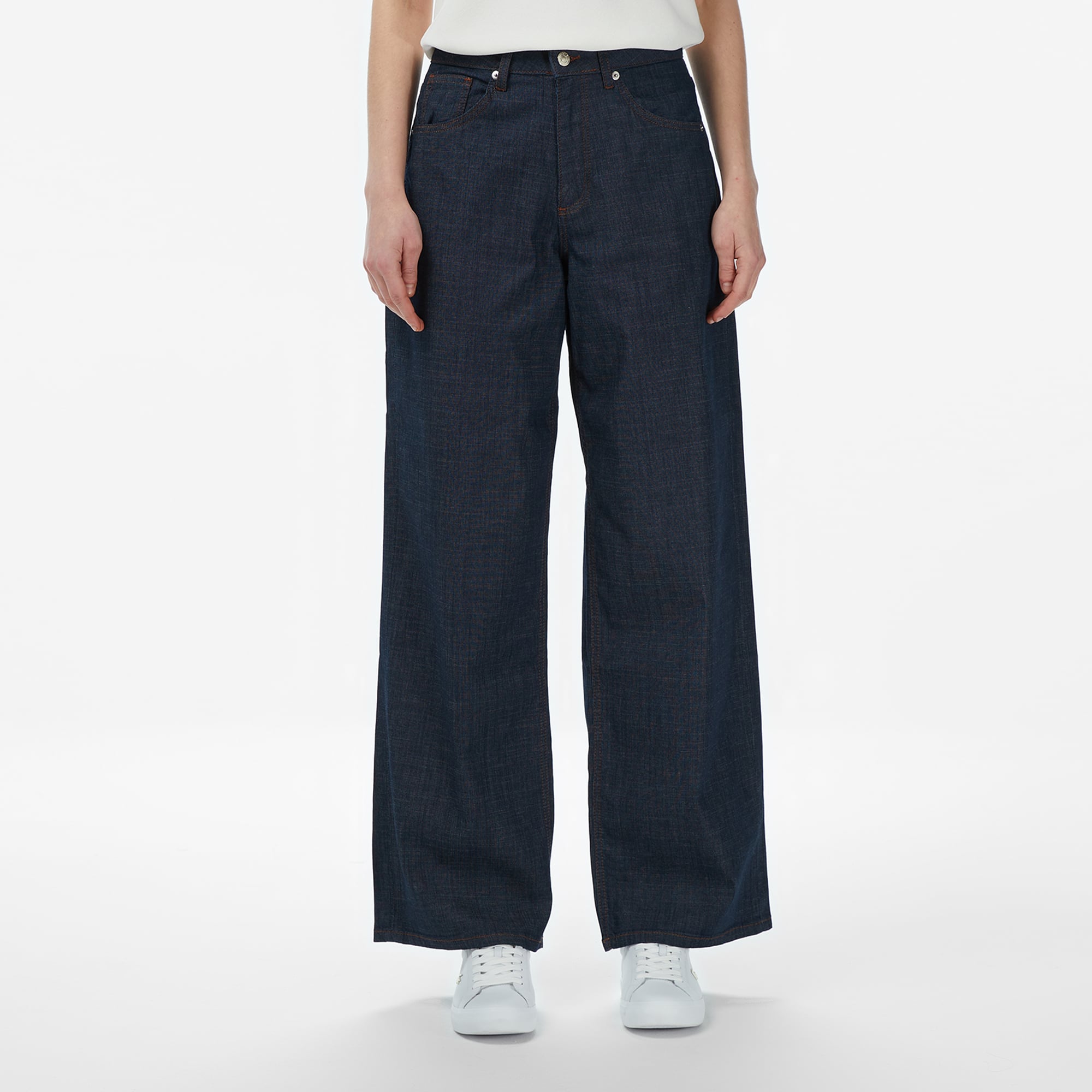 Lacoste Kadın Regular Fit Koyu Mavi Jean Pantolon görsel 6