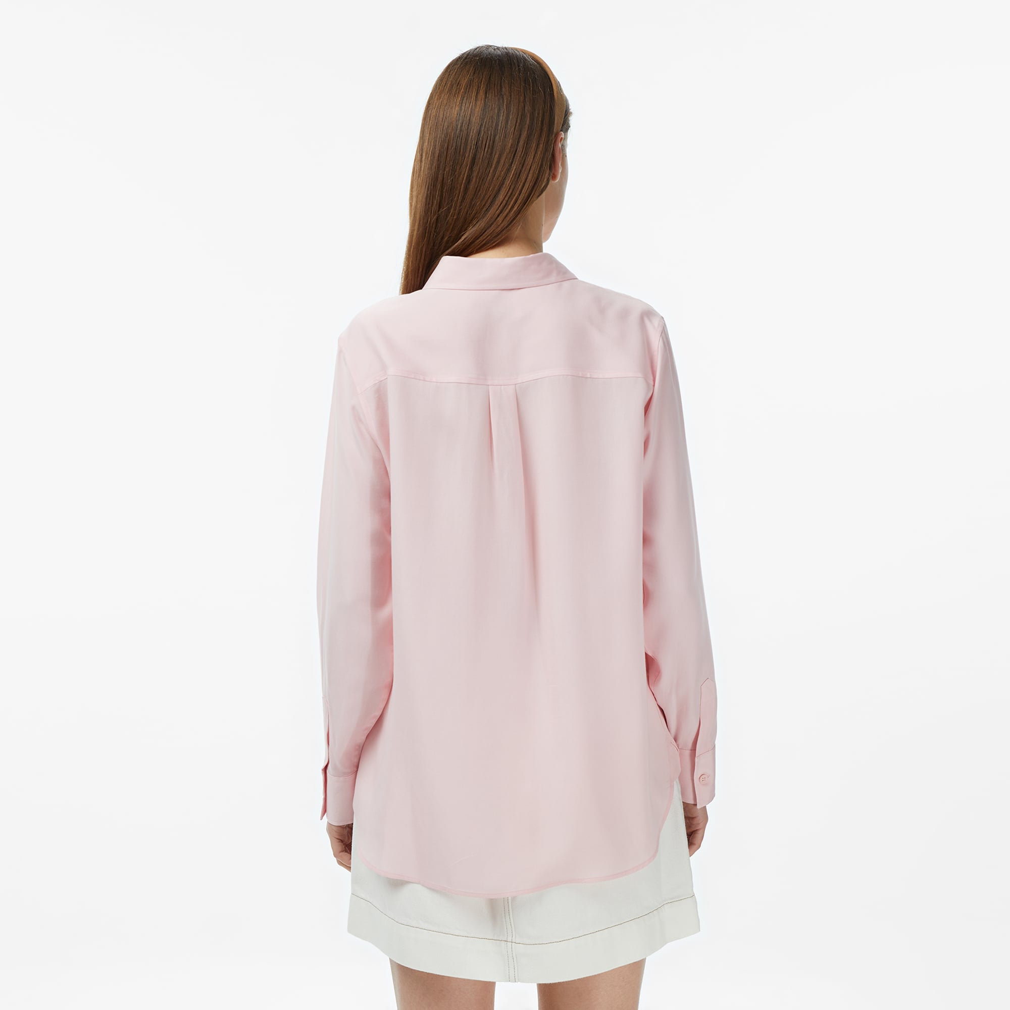 Lacoste Kadın Slim Fit Açık Pembe Gömlek görsel 2