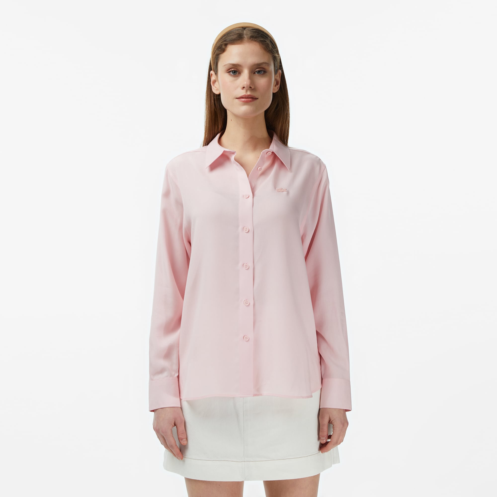 Lacoste Kadın Slim Fit Açık Pembe Gömlek