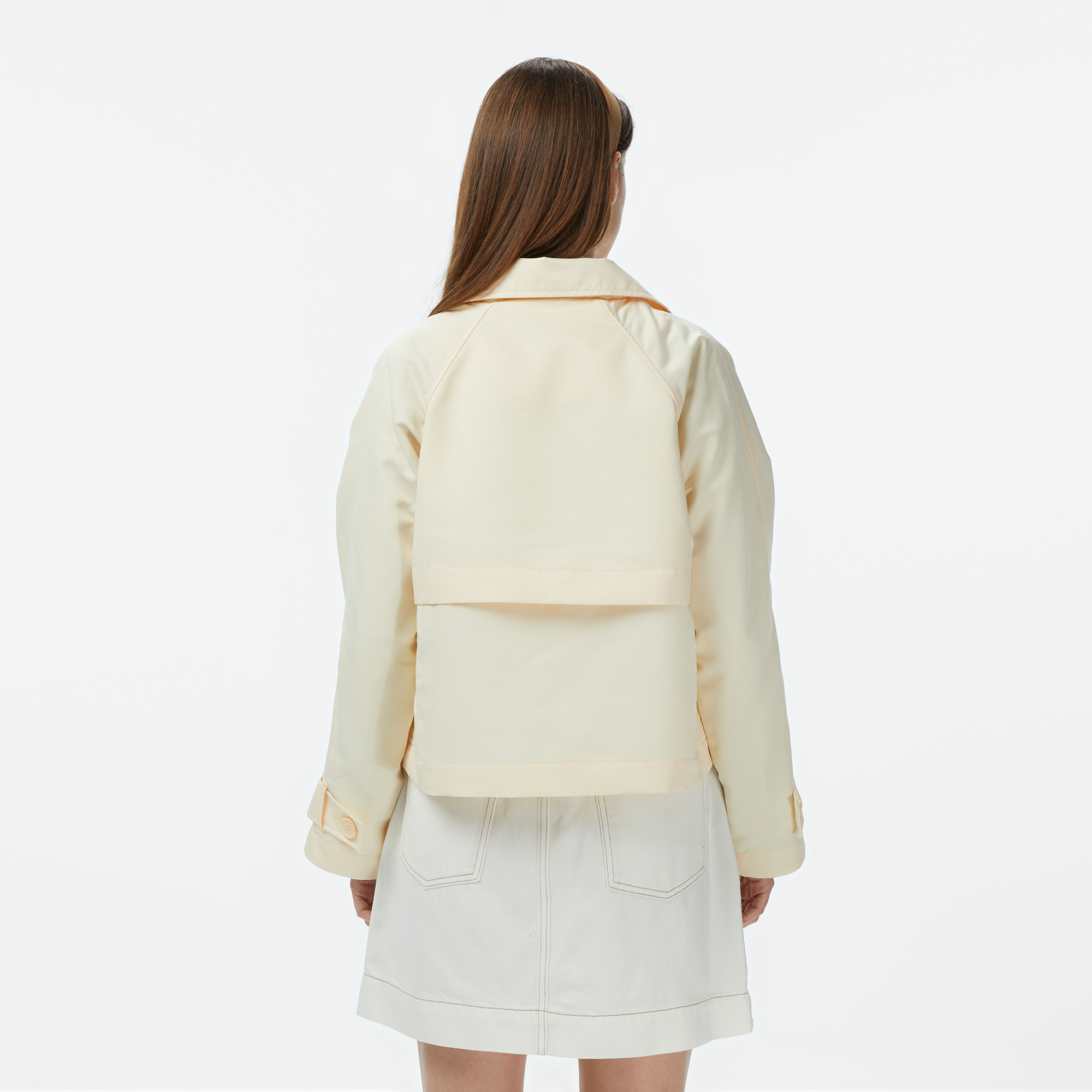 Lacoste Kadın Relaxed Fit Bej Trençkot görsel 2