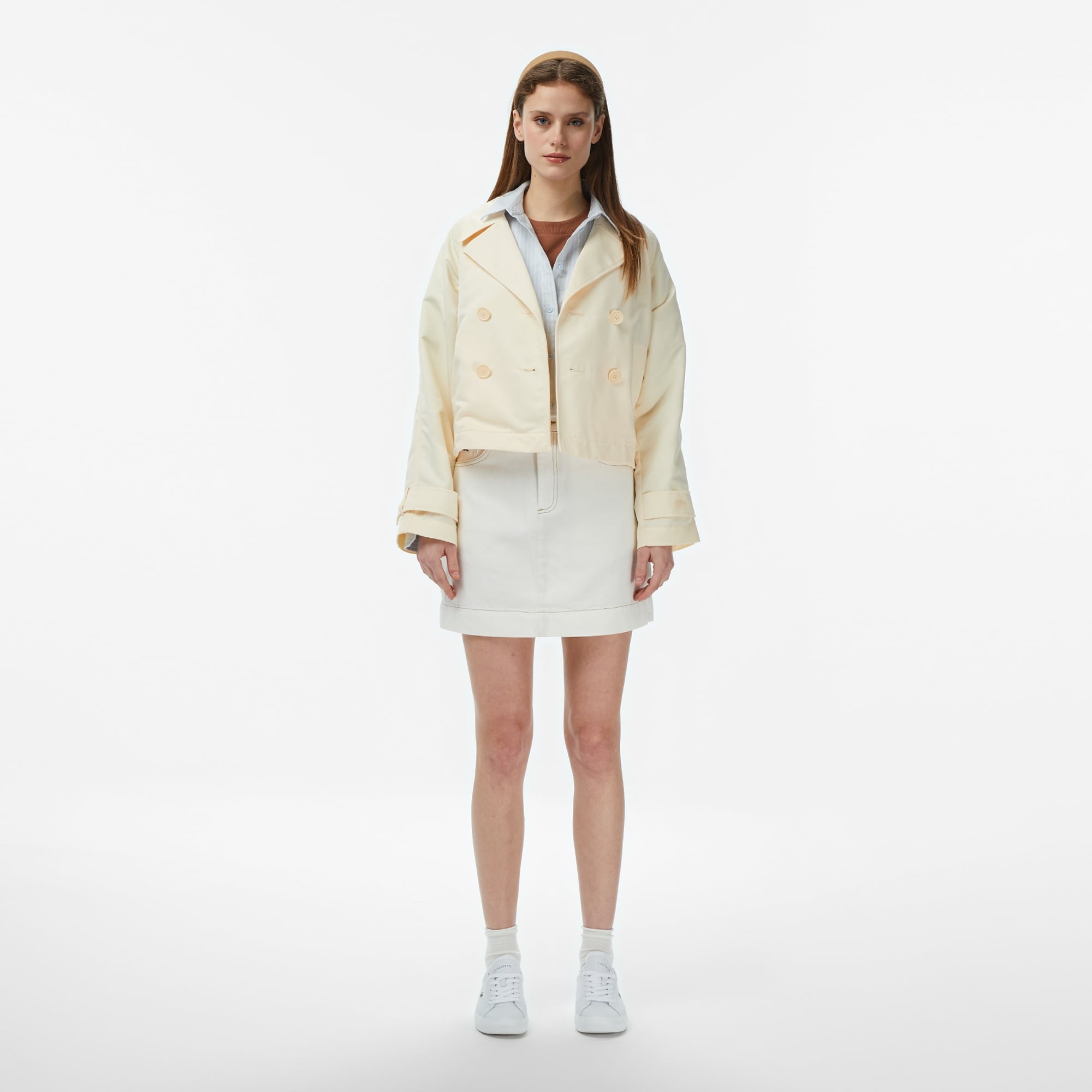 Kadın Relaxed Fit Bej Trençkot