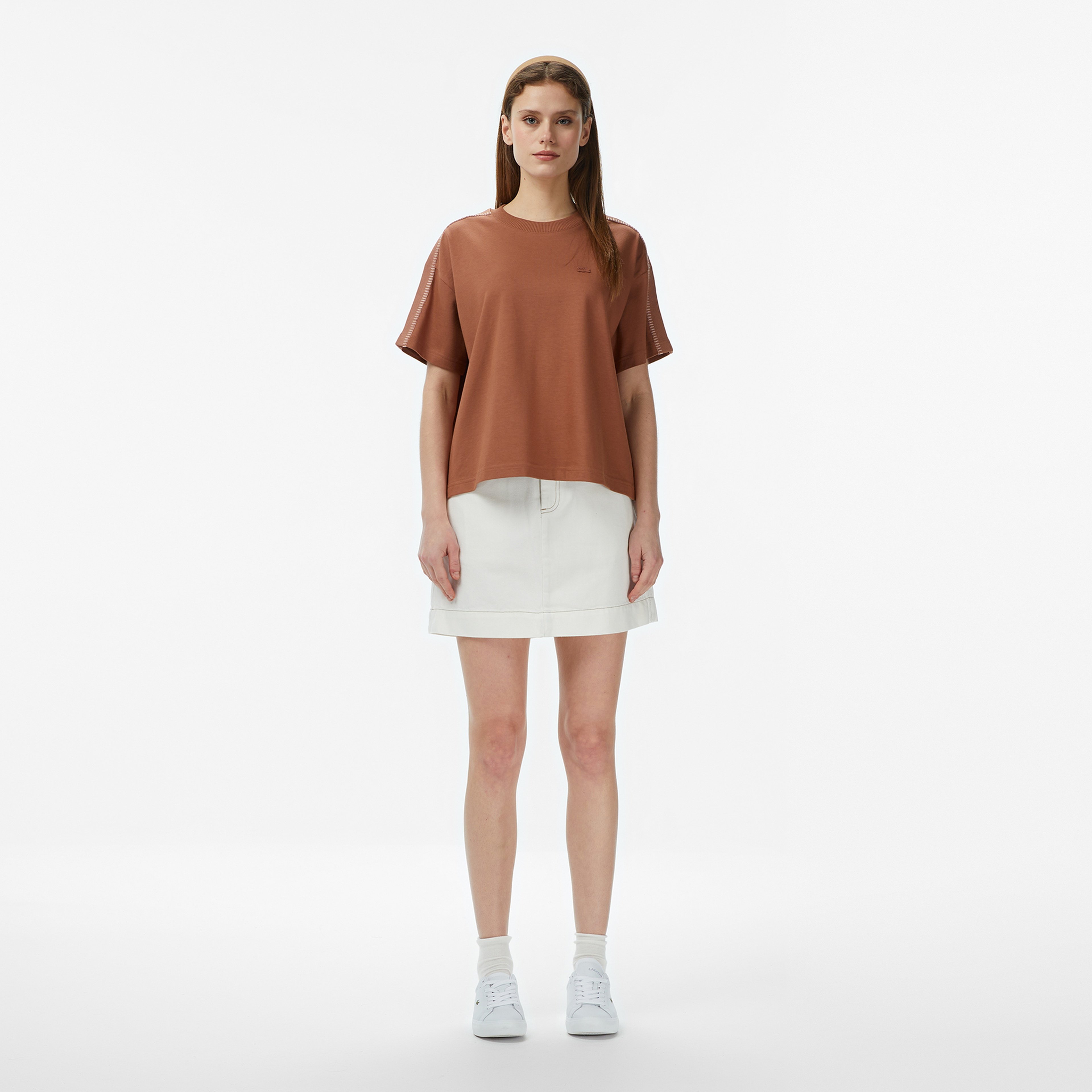 Kadın Classic Fit Denim Krem Etek