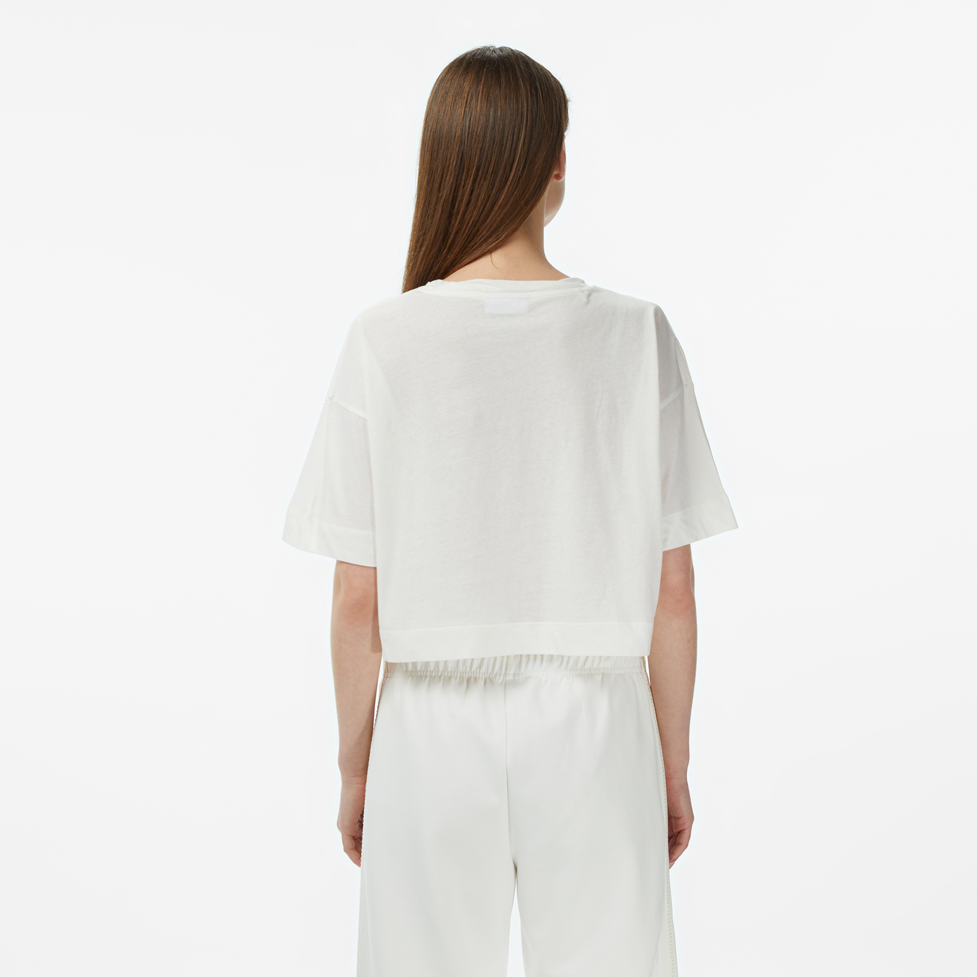 Lacoste Kadın Bisiklet Yaka Krem T-Shirt görsel 2