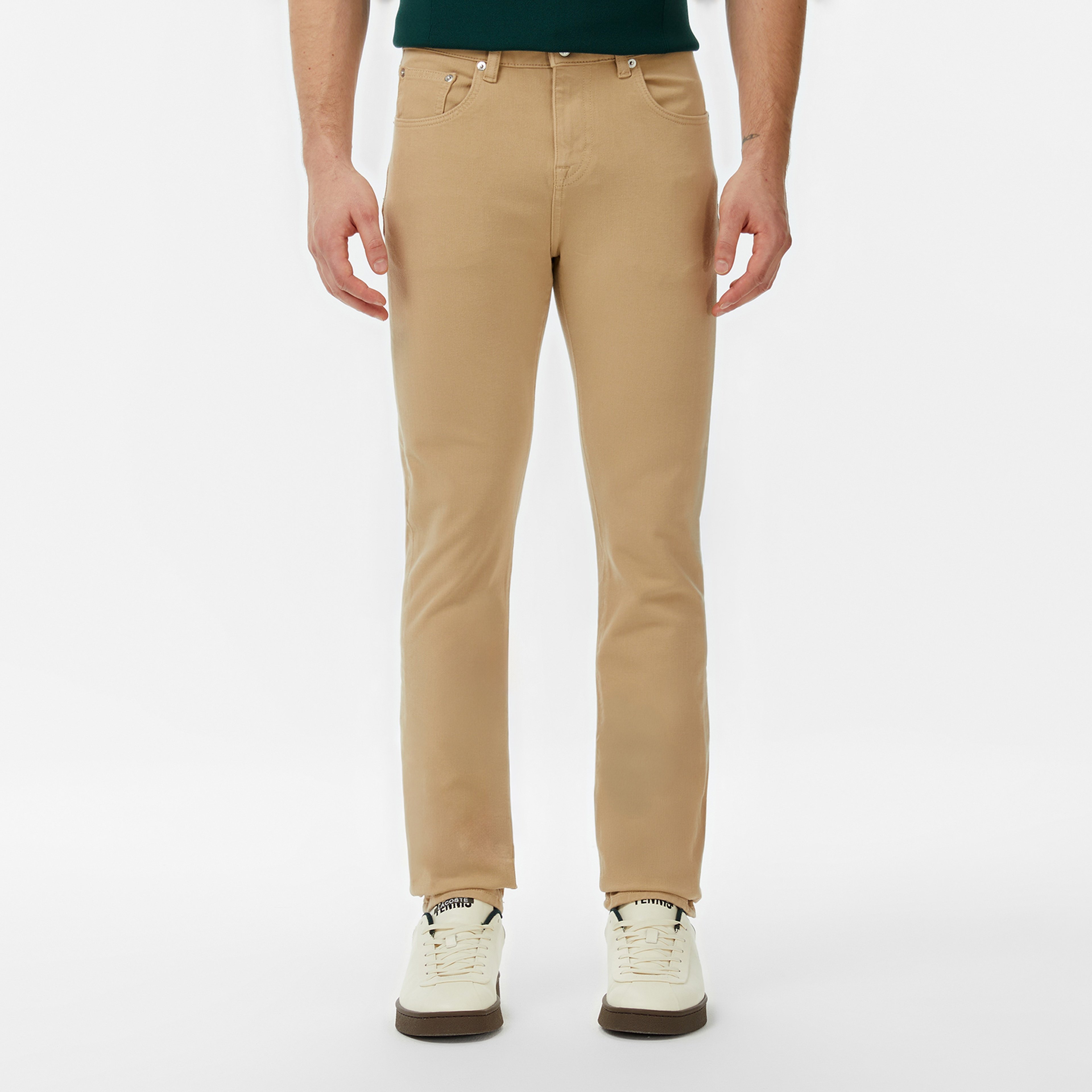 Erkek Slim Fit Bej Jean Pantolon