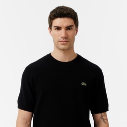 Erkek Classic Fit Kısa Kollu Bisiklet Yaka Siyah Triko Siyah