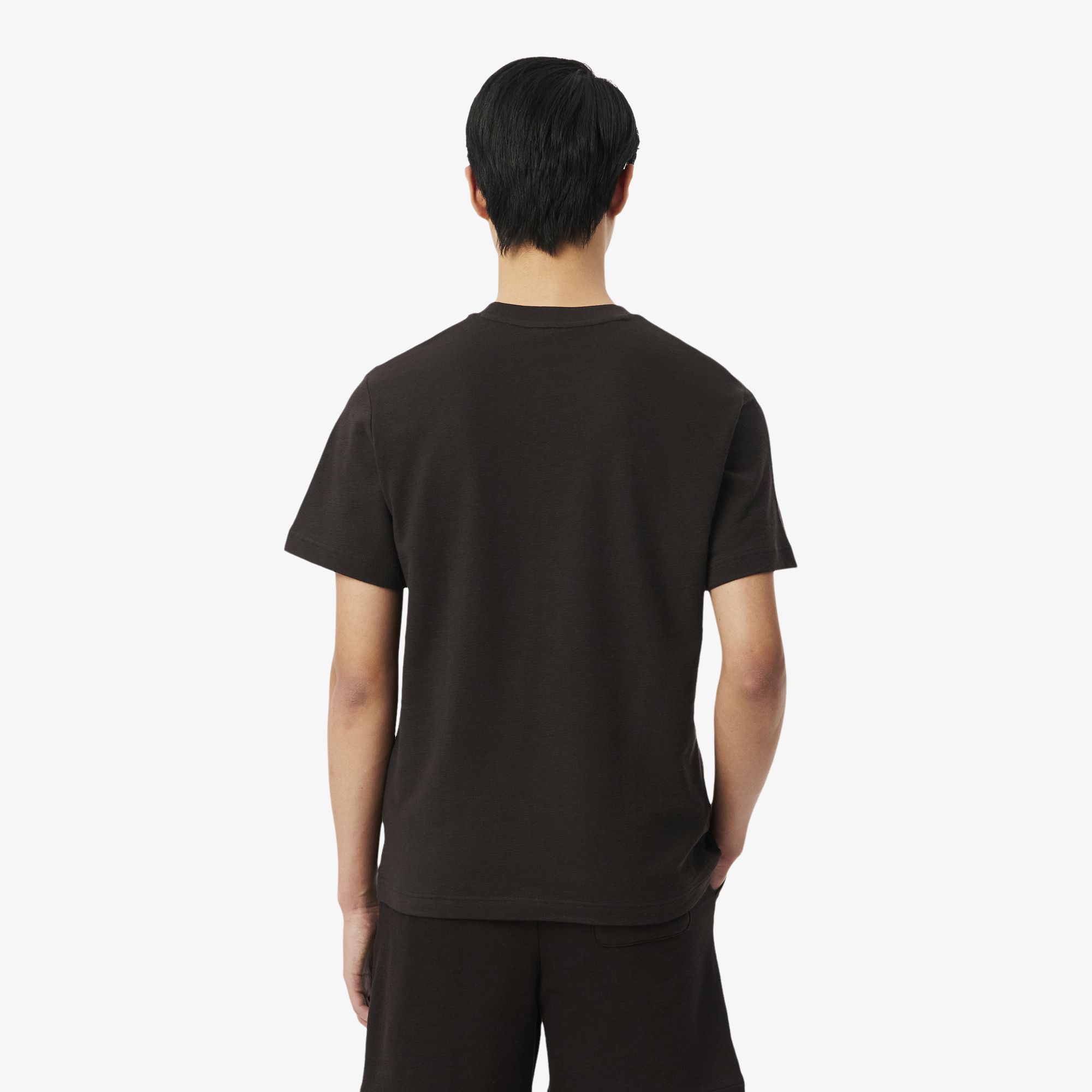 Lacoste Erkek Classic Fit Bisiklet Yaka Kahverengi T-Shirt görsel 3