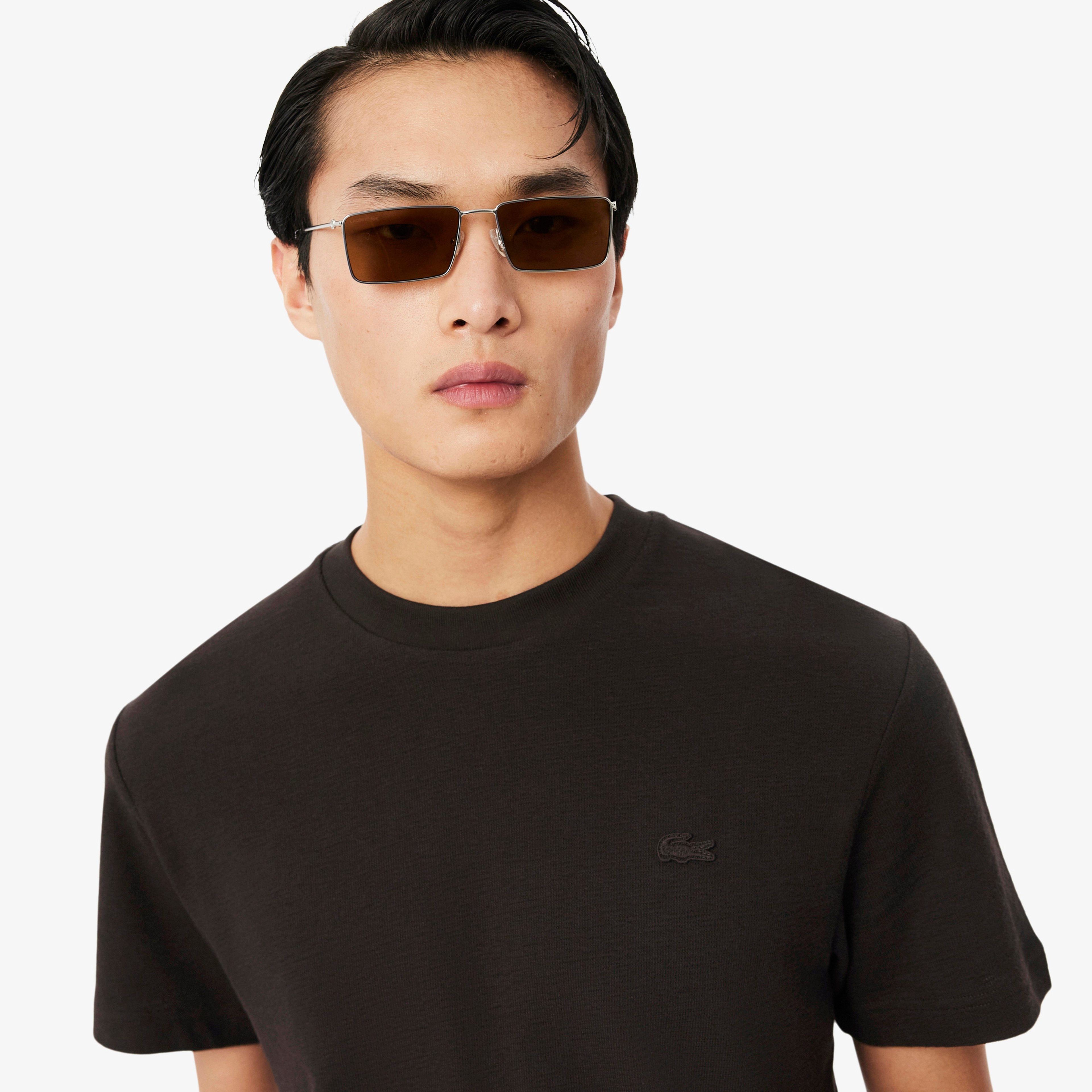 Erkek Classic Fit Bisiklet Yaka Kahverengi T-Shirt Erkek Classic Fit Bisiklet Yaka Kahverengi T-Shirt