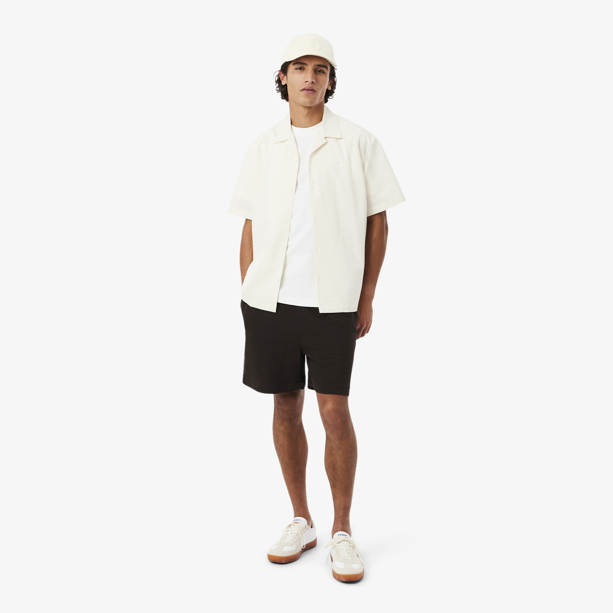 Lacoste Erkek Classic Fit Bisiklet Yaka Beyaz T-Shirt görsel 4