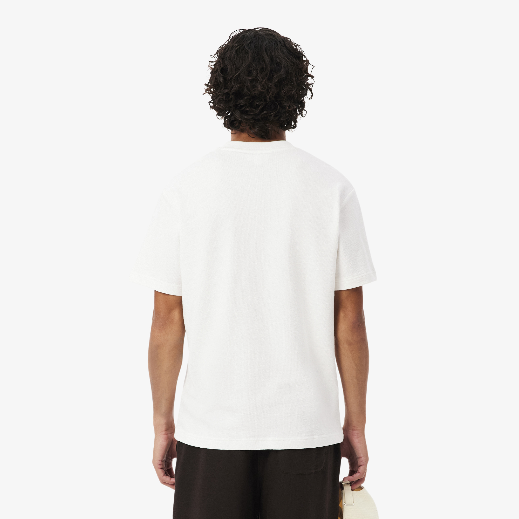 Lacoste Erkek Classic Fit Bisiklet Yaka Beyaz T-Shirt görsel 3