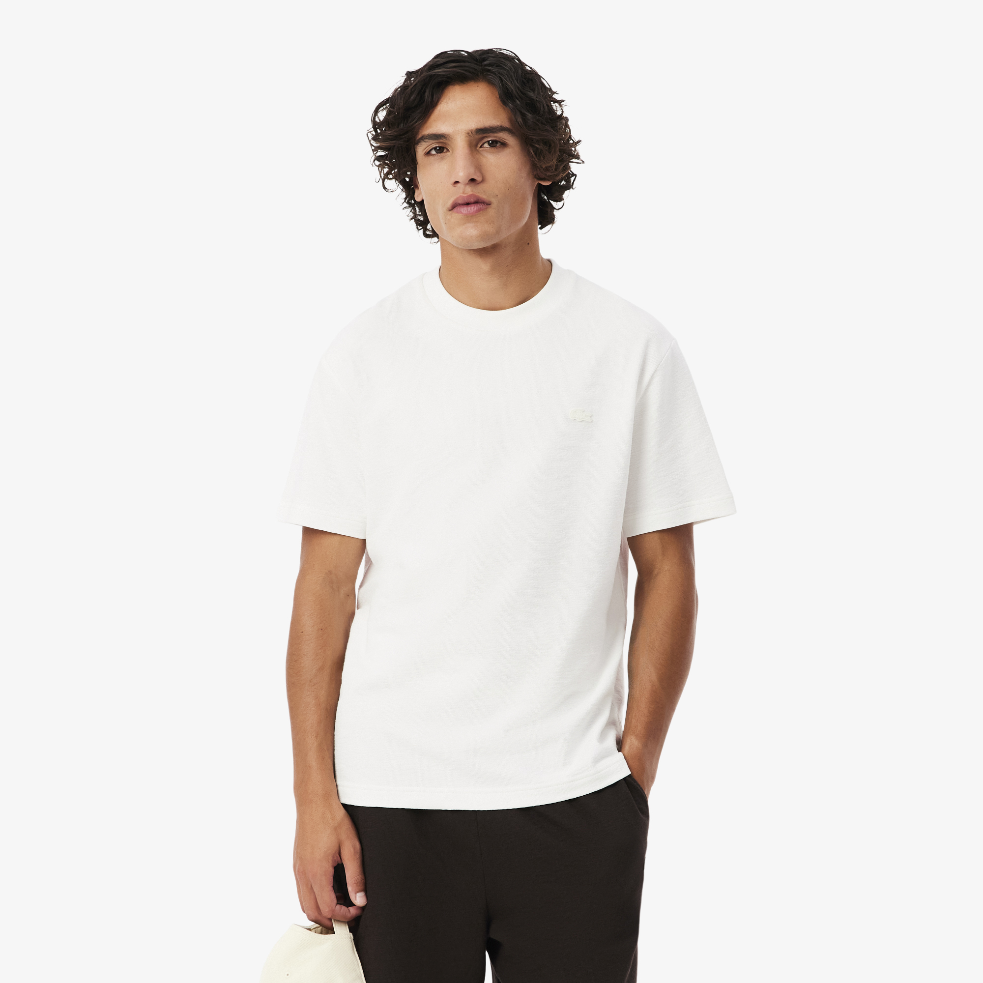 Erkek Classic Fit Bisiklet Yaka Beyaz T-Shirt TH1979-70V | Lacoste