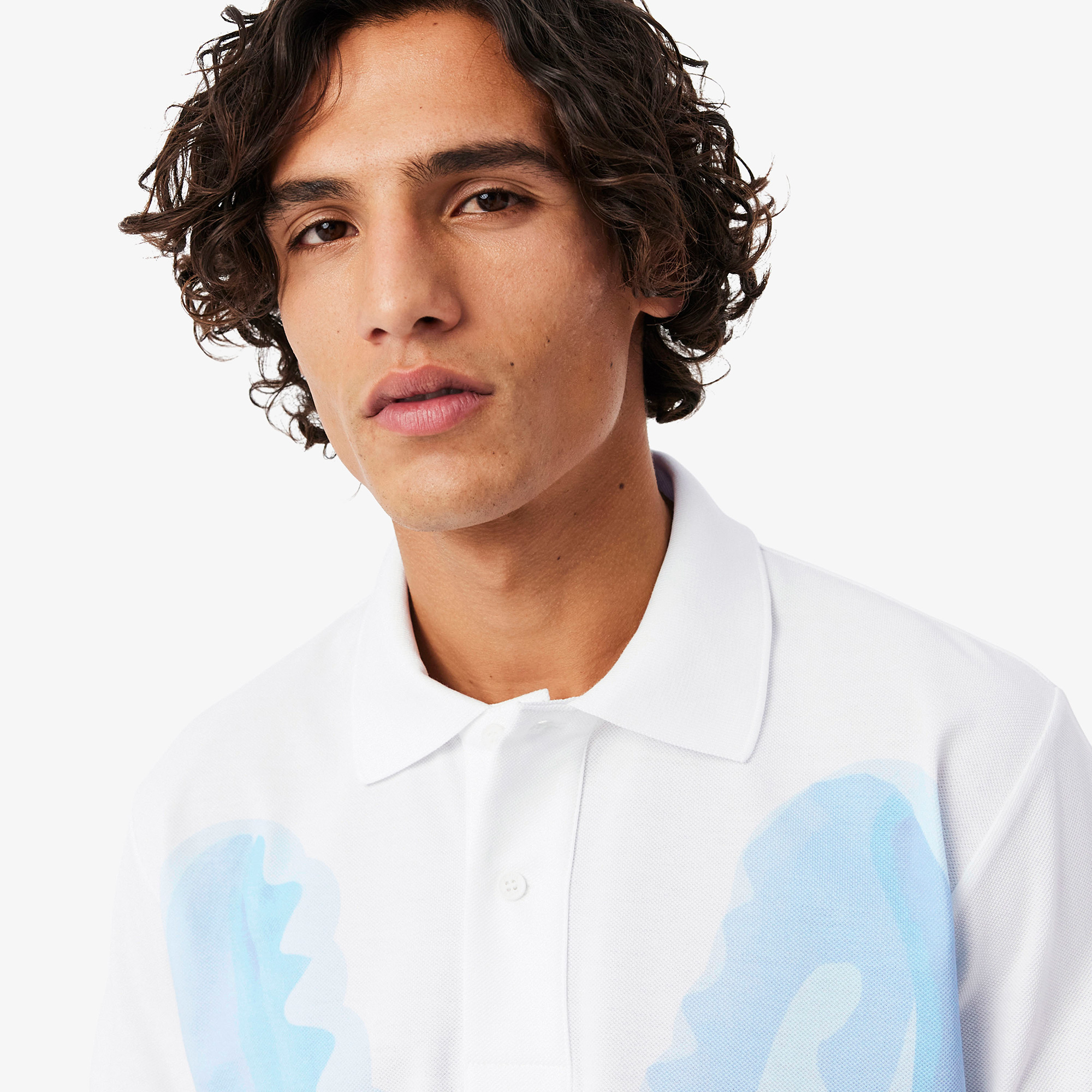 Lacoste Erkek Classic Fit Baskılı Beyaz Polo görsel 5