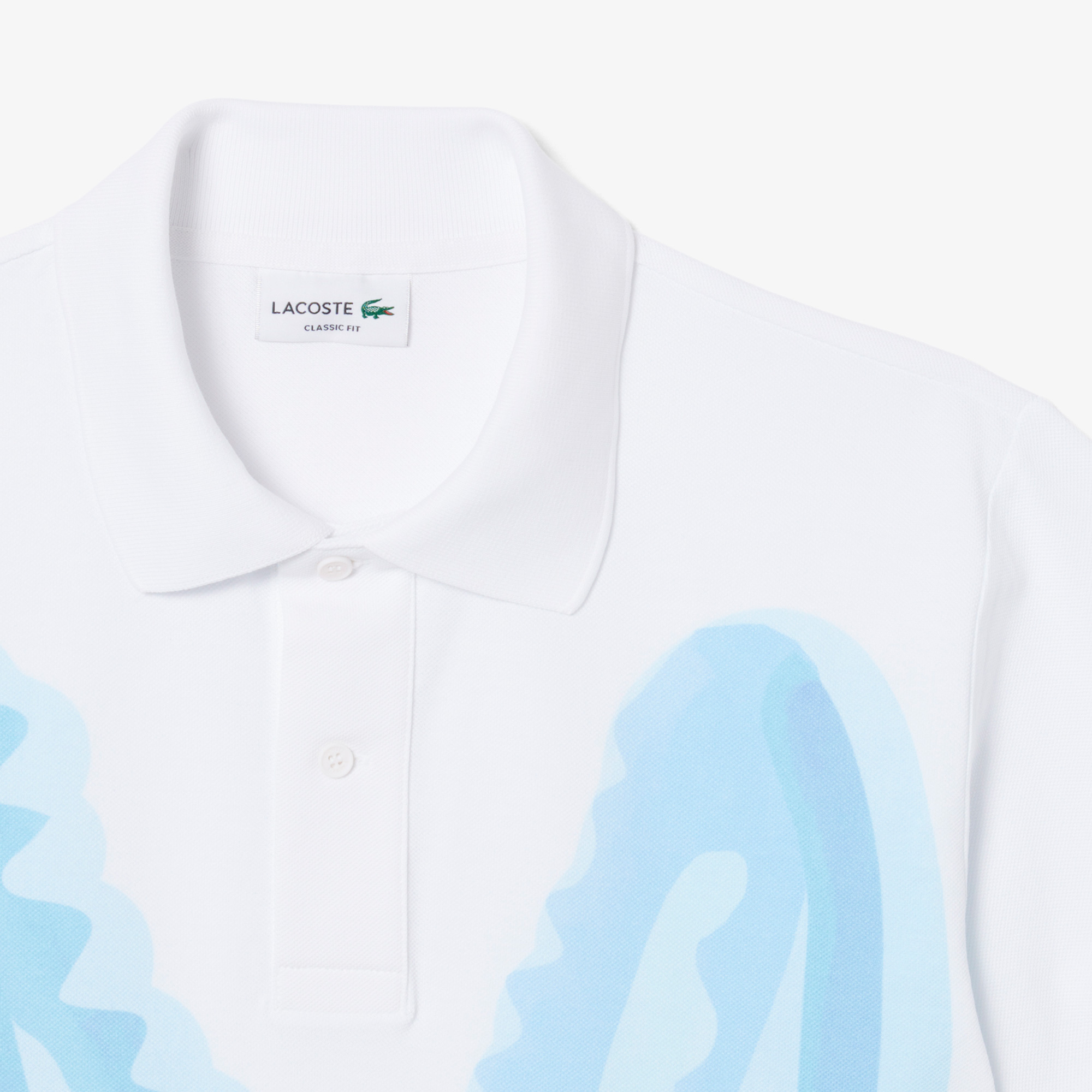 Lacoste Erkek Classic Fit Baskılı Beyaz Polo görsel 6