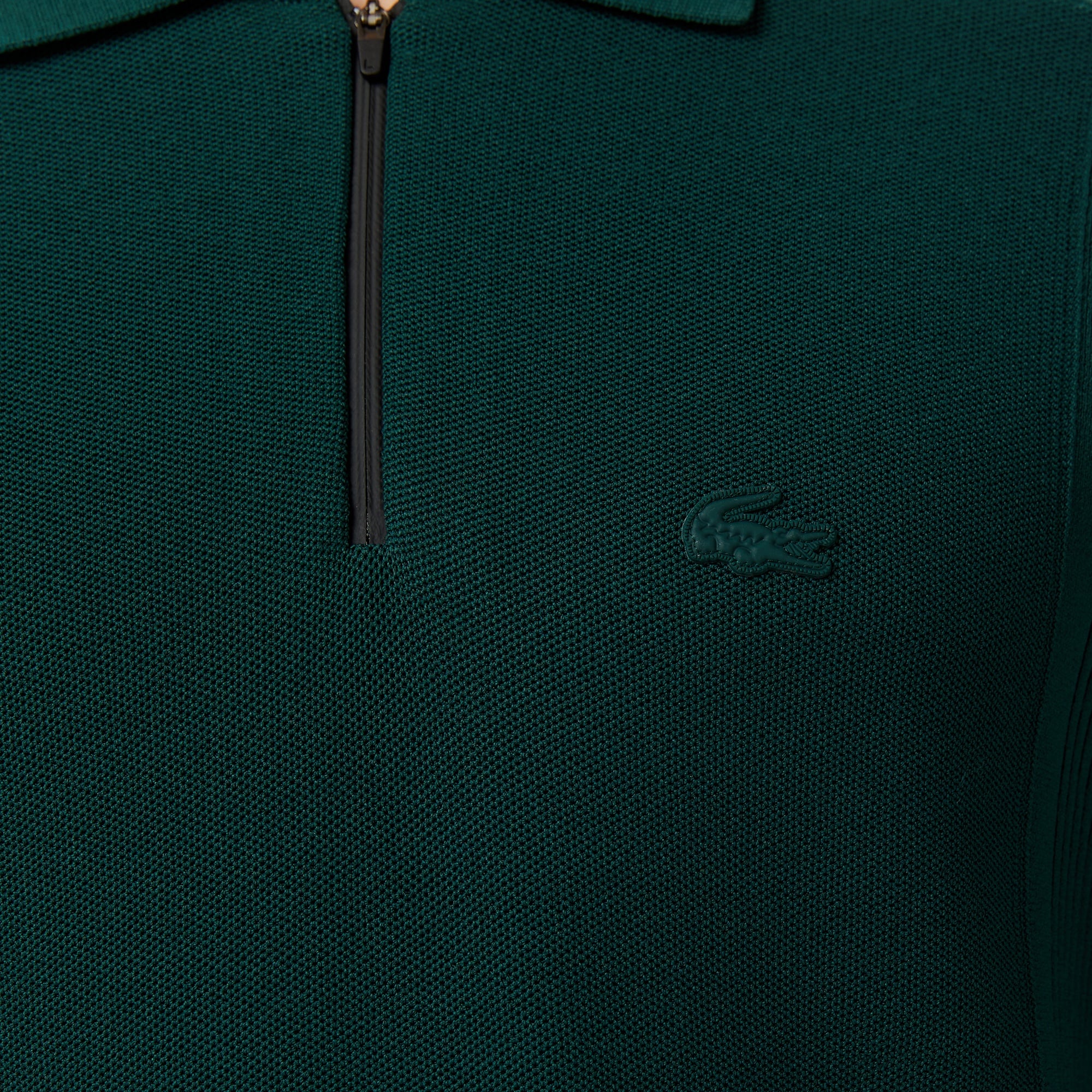 Erkek Classic Fit Kısa Kollu Polo Yaka Koyu Yeşil Triko