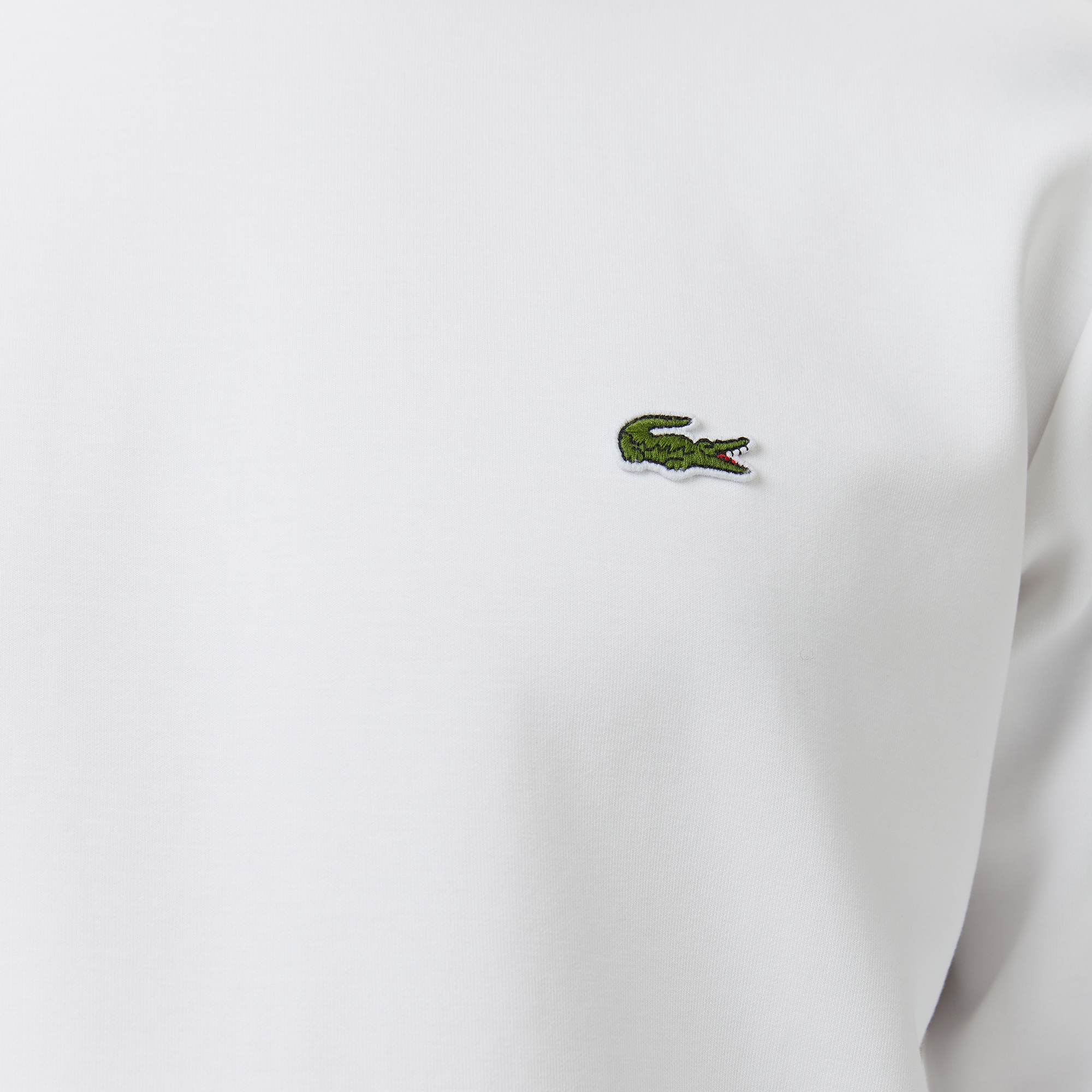 Lacoste Erkek Classic Fit Bisiklet Yaka Beyaz Sweatshirt görsel 7
