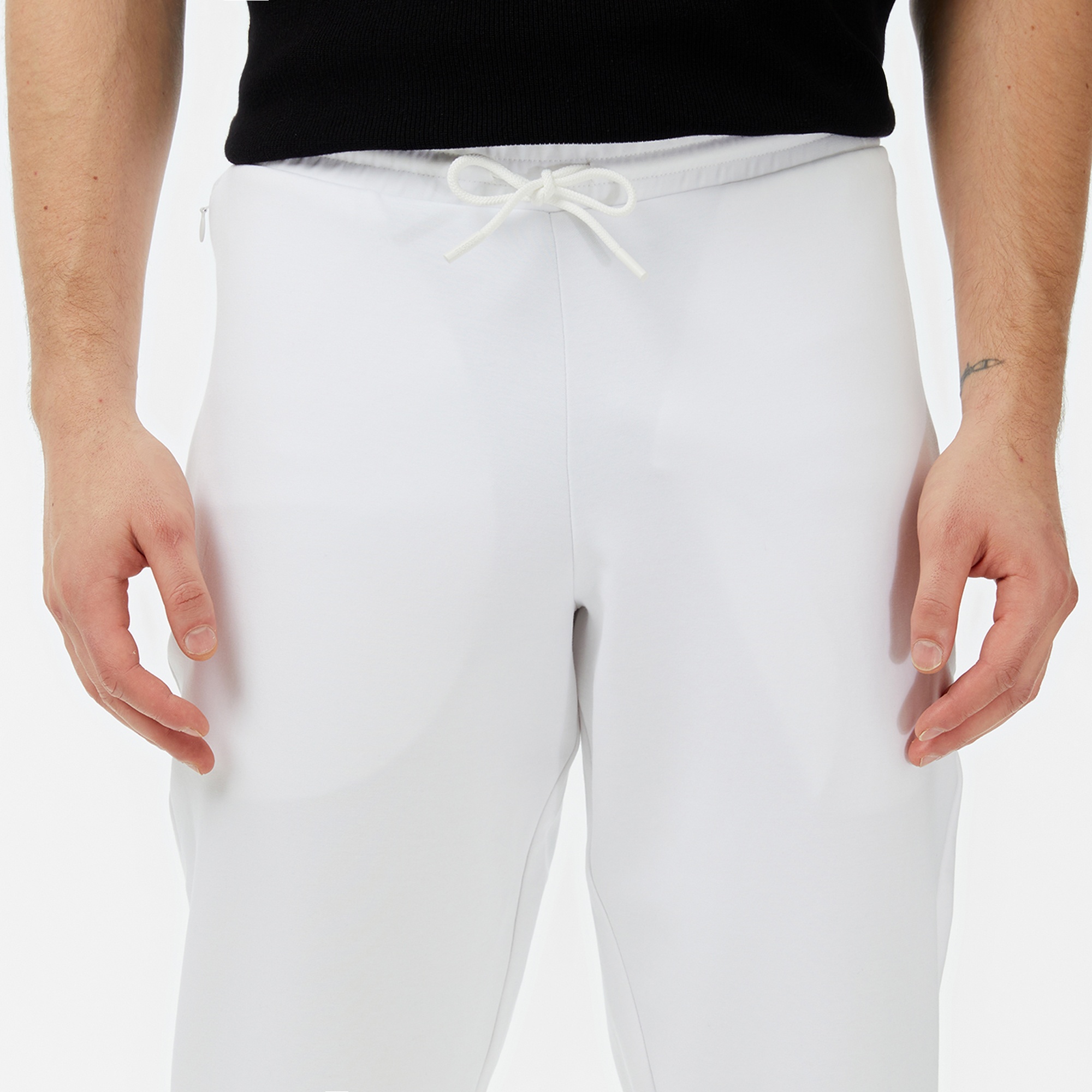 Erkek Slim Fit Beyaz Eşofman Altı