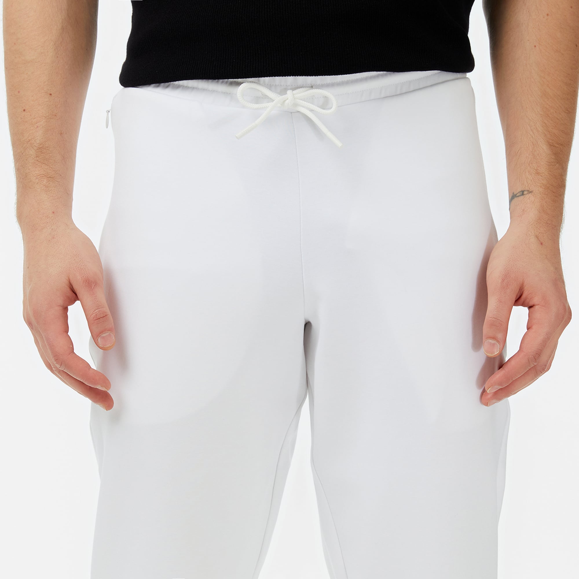 Erkek Slim Fit Beyaz Eşofman Altı Beyaz